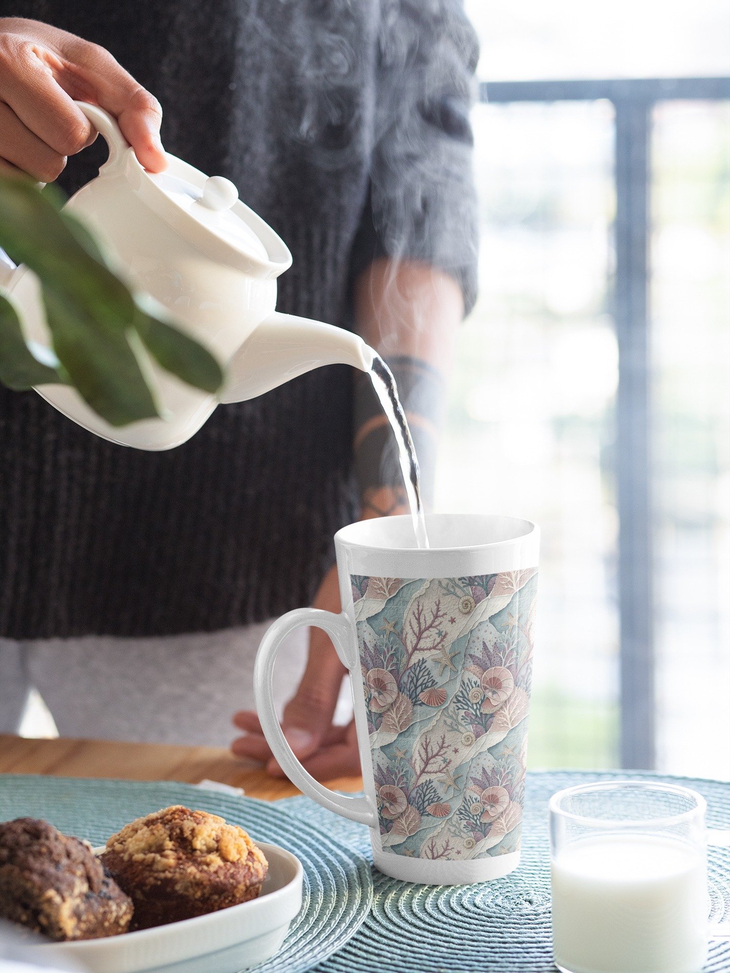 Coastal Watercolor Sealife Collage Digital Paper Bundle product image (2)