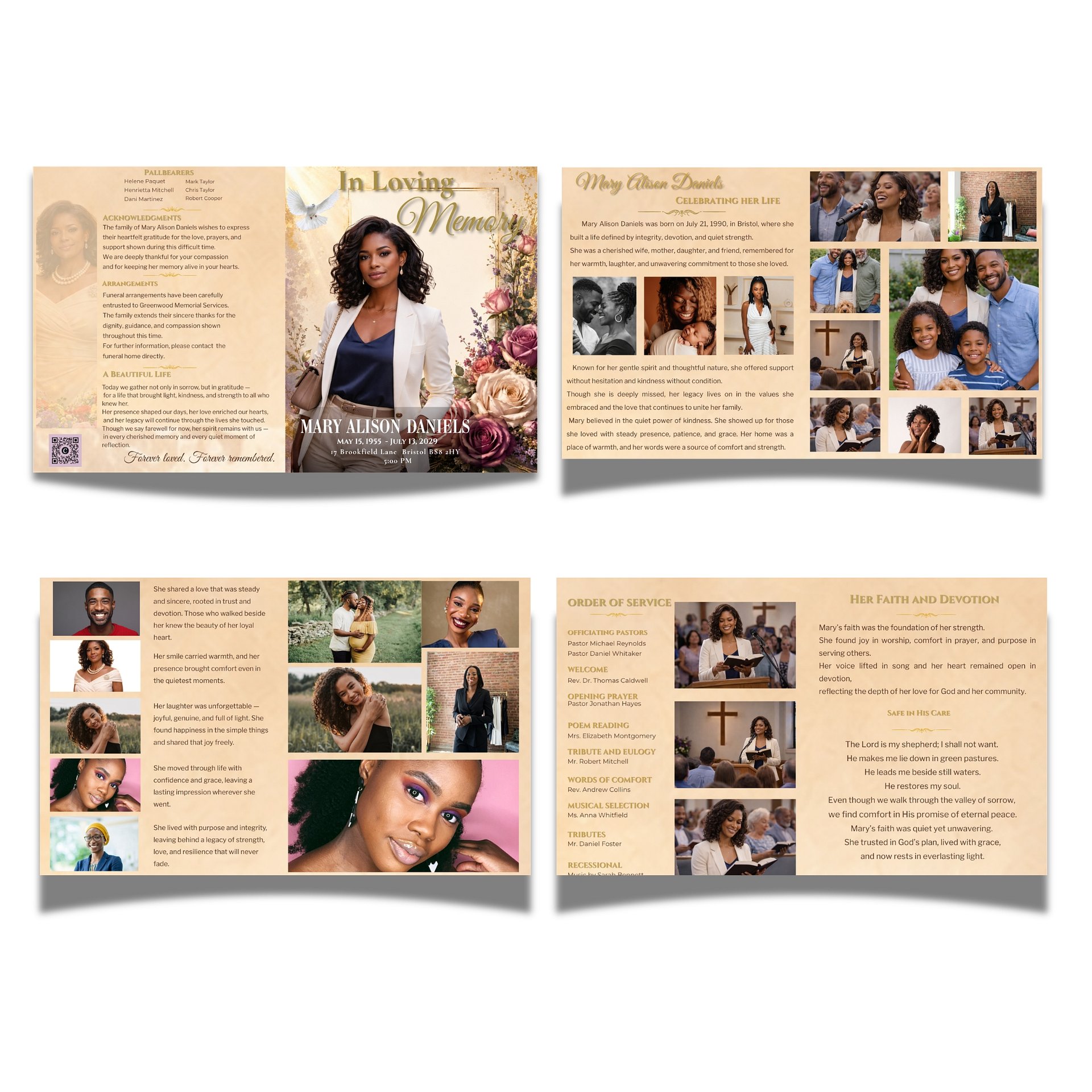 Celebration of Life Obituary Template for Woman – 8 Page Canva Funeral Program product image (3)