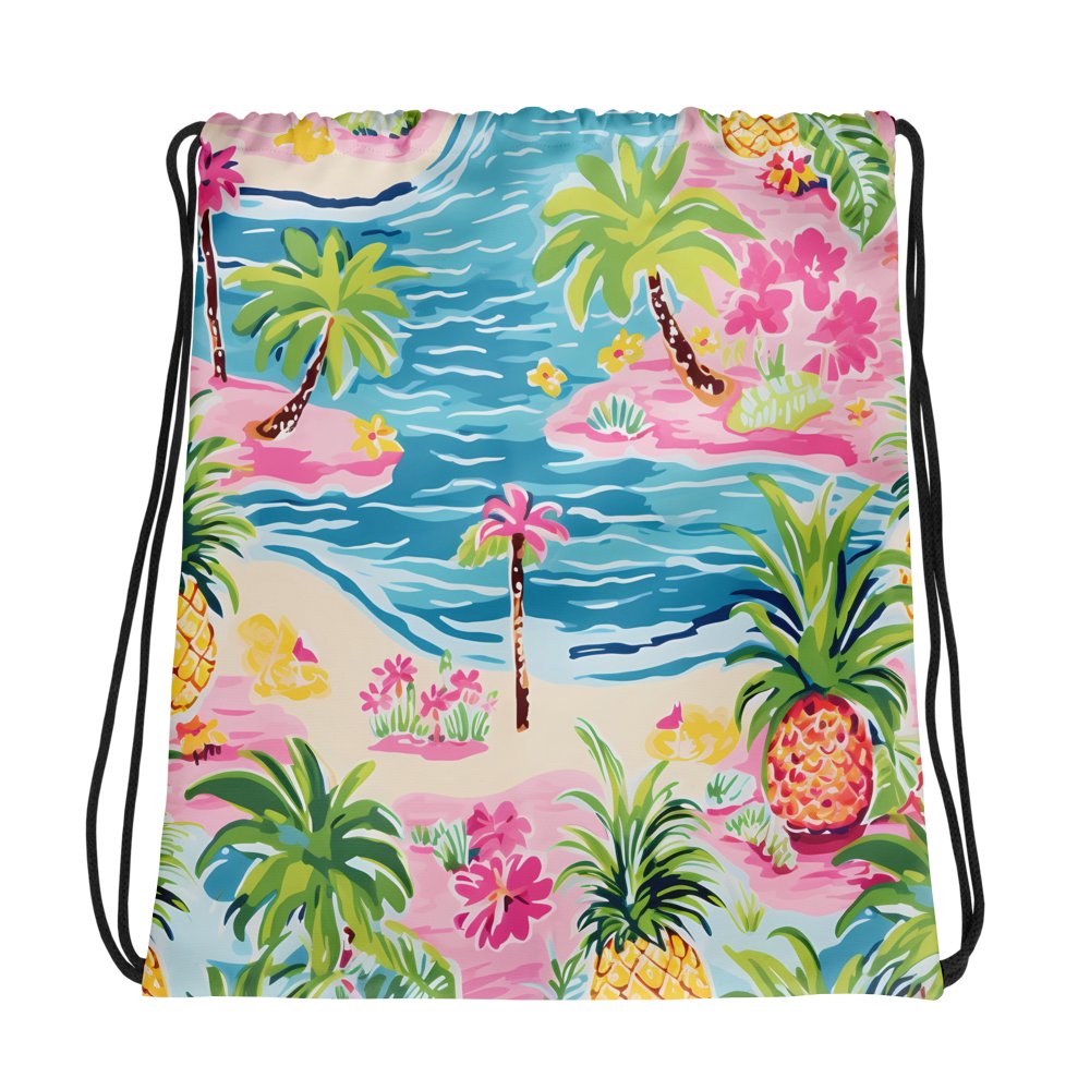 Tropical Island Paradise Drawstring Backpack product image (1)