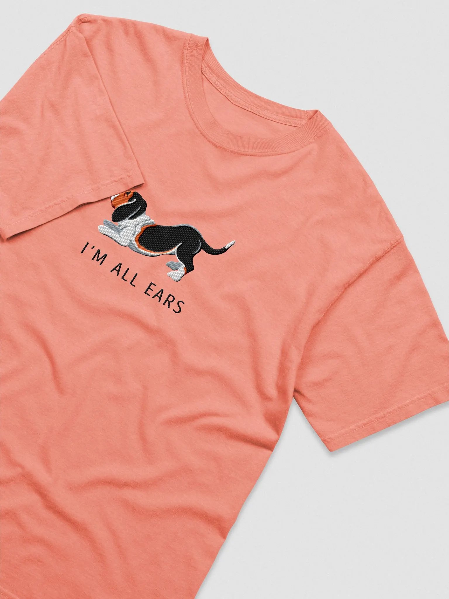 I'm All Ears T-Shirt(Embroidered) of a Basset Hound(Tricolor) product image (5)