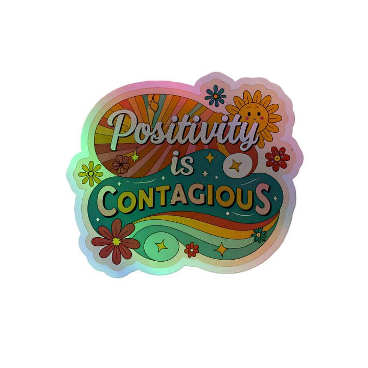 Positivity is Contagious Holographic Sticker Sheet product image (2)