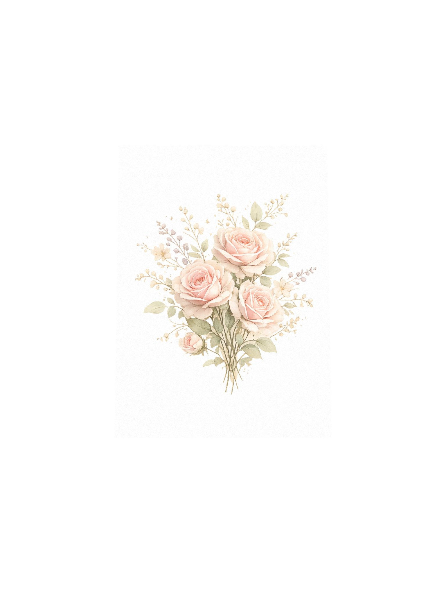 Pale Pink Rose Watercolor Bouquet Poster product image (34)