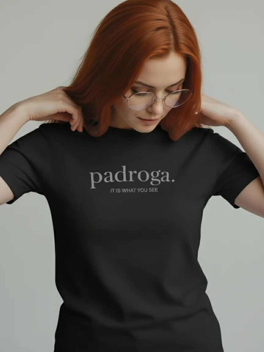padroga. essentials black tshirt big logo product image (4)