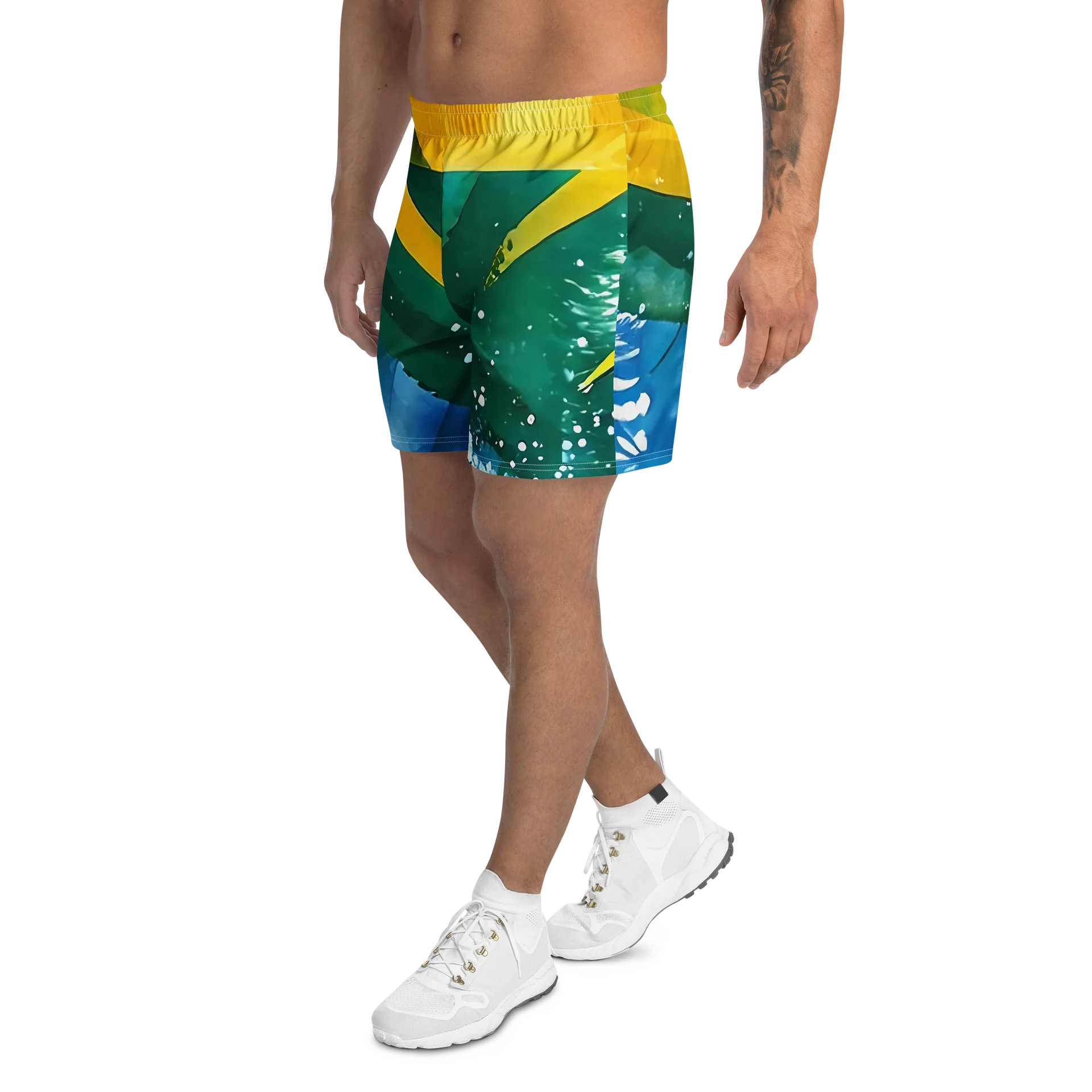 Abstract Diplomat Print - Sport SVG - Caribbean Apples | Athletic Long Shorts product image (4)
