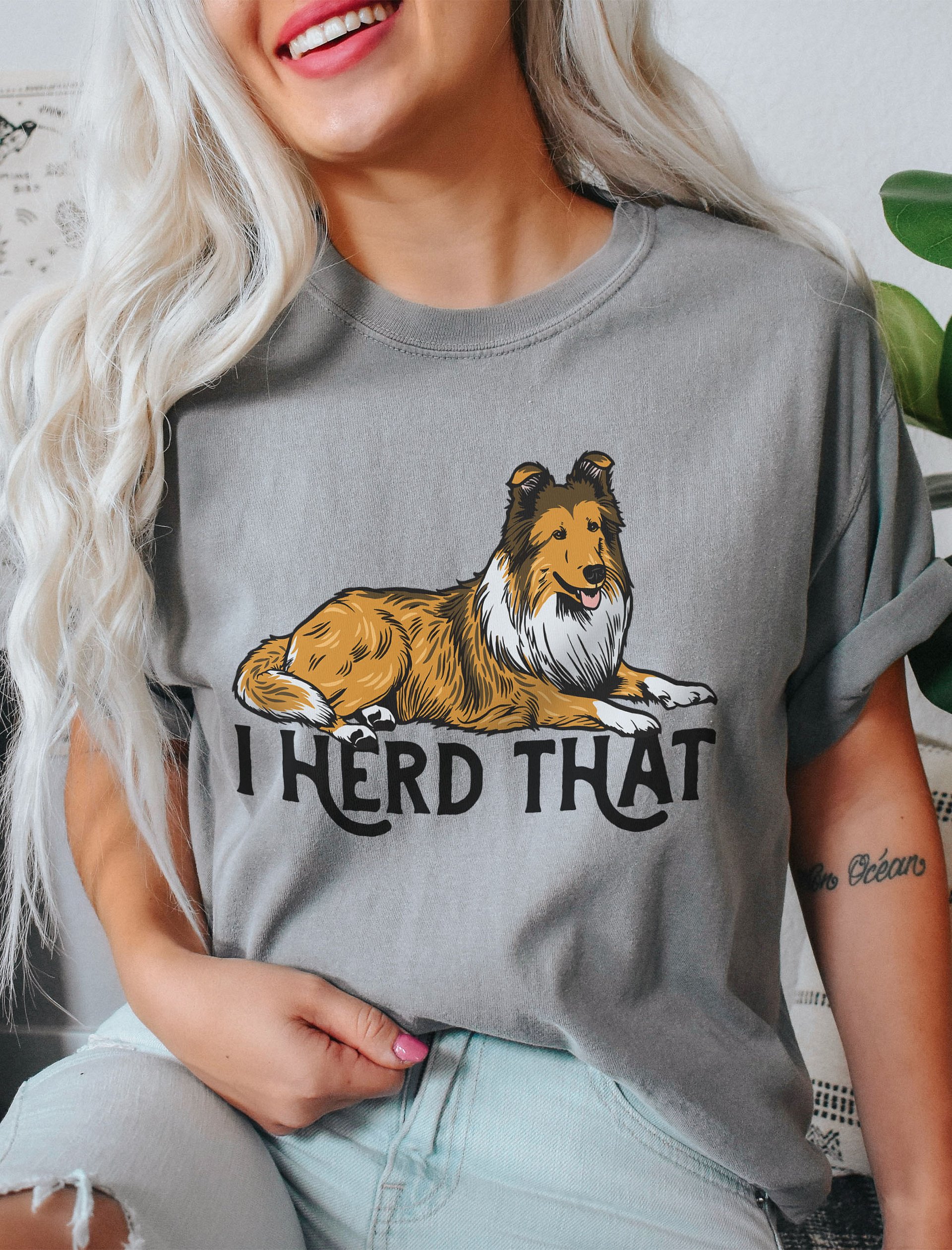 I Herd That T-Shirt of a Rough Collie (Sable) | Funny T-Shirt for Herding Dog Paw-rents product image (2)