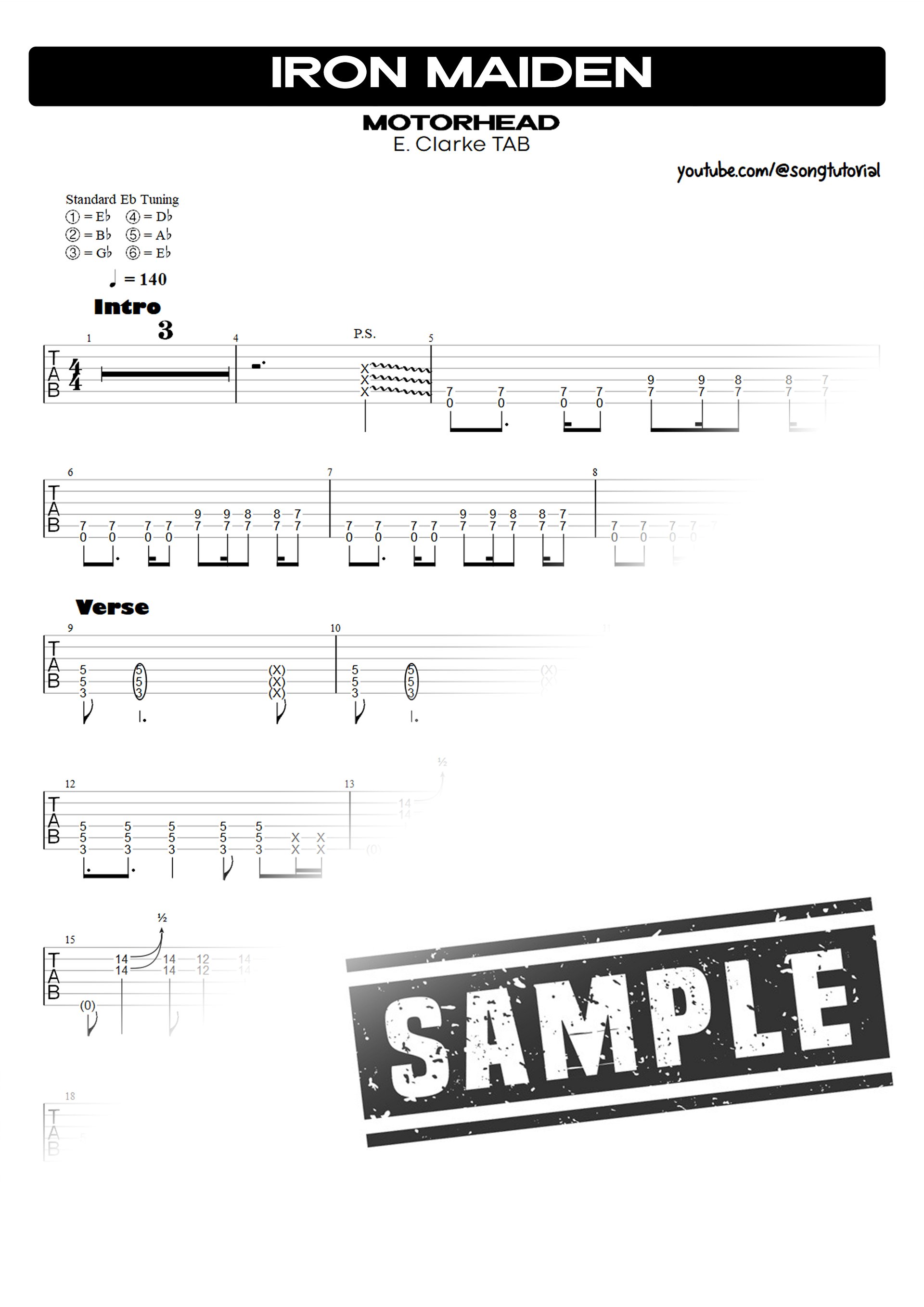 Ace of Spades PDF TAB + Backing Track MP3 product image (2)