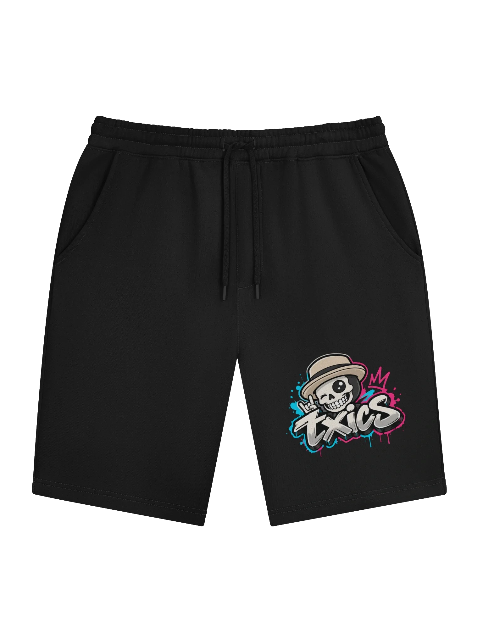 txics Graffiti Skull Cotton Shorts