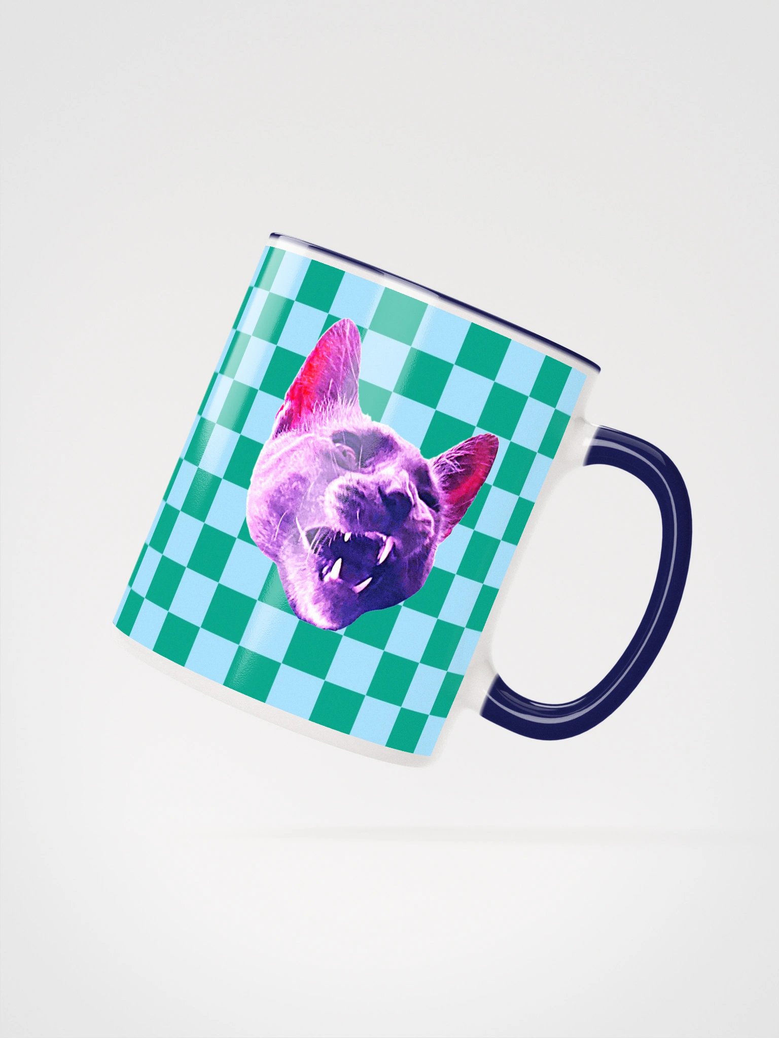 Checkered Gizmo Mug in Turquoise product image (18)