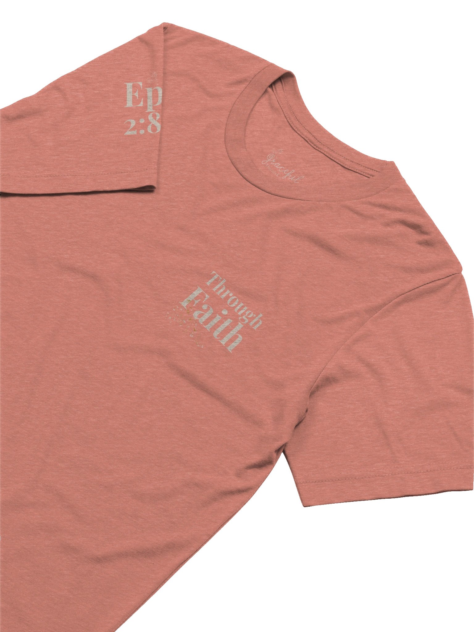 Through Faith Tee – Ephesians 2:8‑9 (Light) \| By Grace Capsule product image (6)