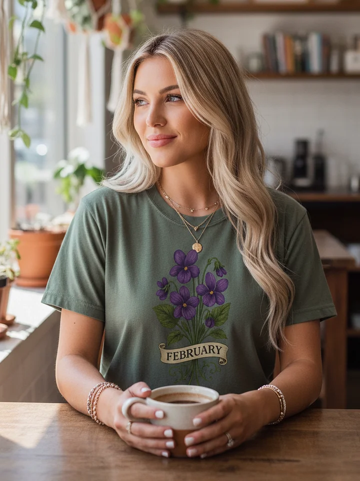 February Birth Flower Shirt – Violet Vintage Floral Birthday Gift Tee product image (1)