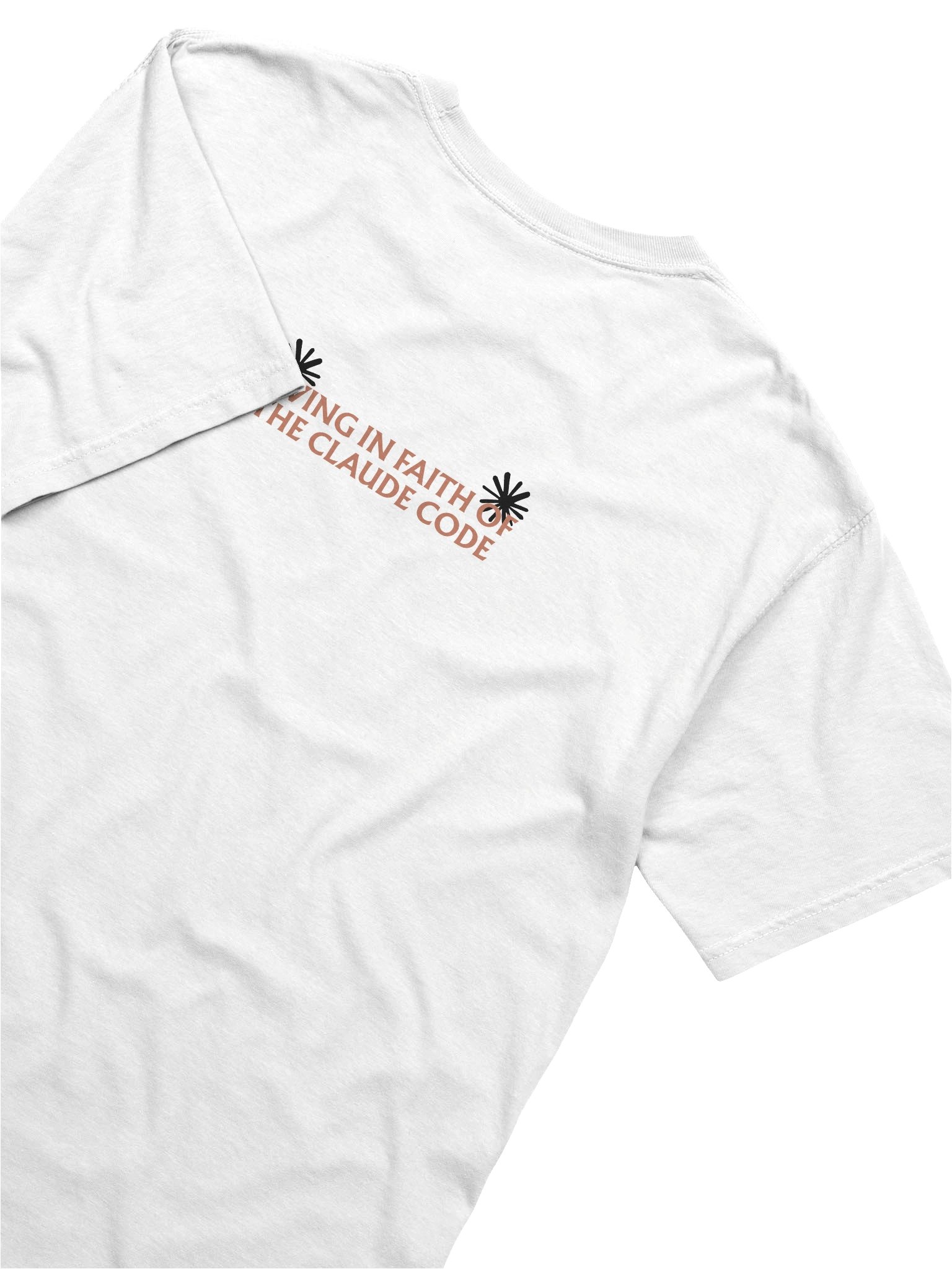 "Living in Faith of the Claude Code" t-shirt - 100% cotton product image (4)
