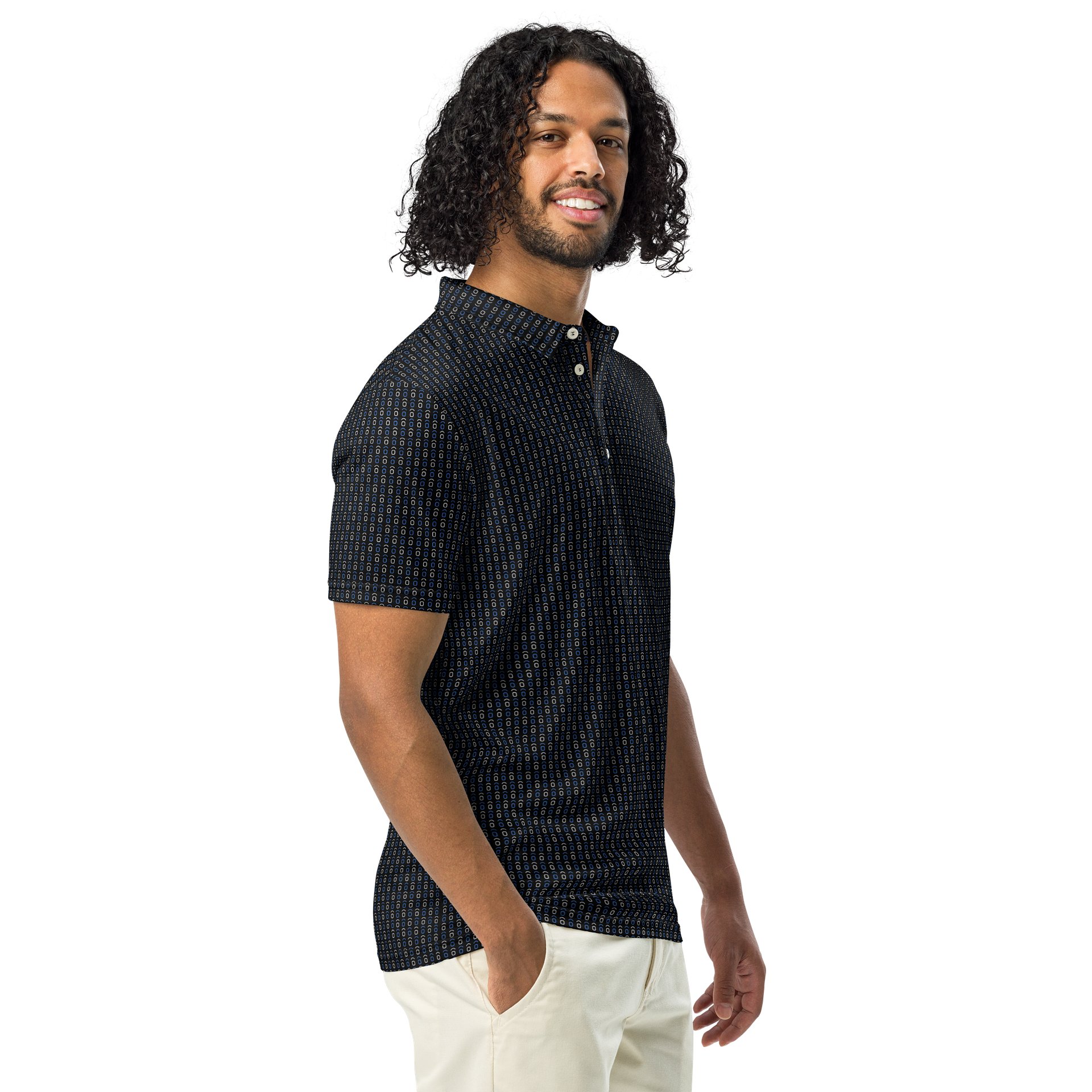 OVTLYR ALL OVER PRINT - POLO SHIRT - RUNS SMALL (ORDER NEXT SIZE UP) - Black product image (1)