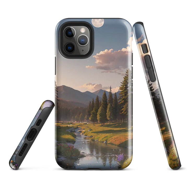 River Valley iPhone Tough Case - Peaceful Mountain Scene Design product image (2)