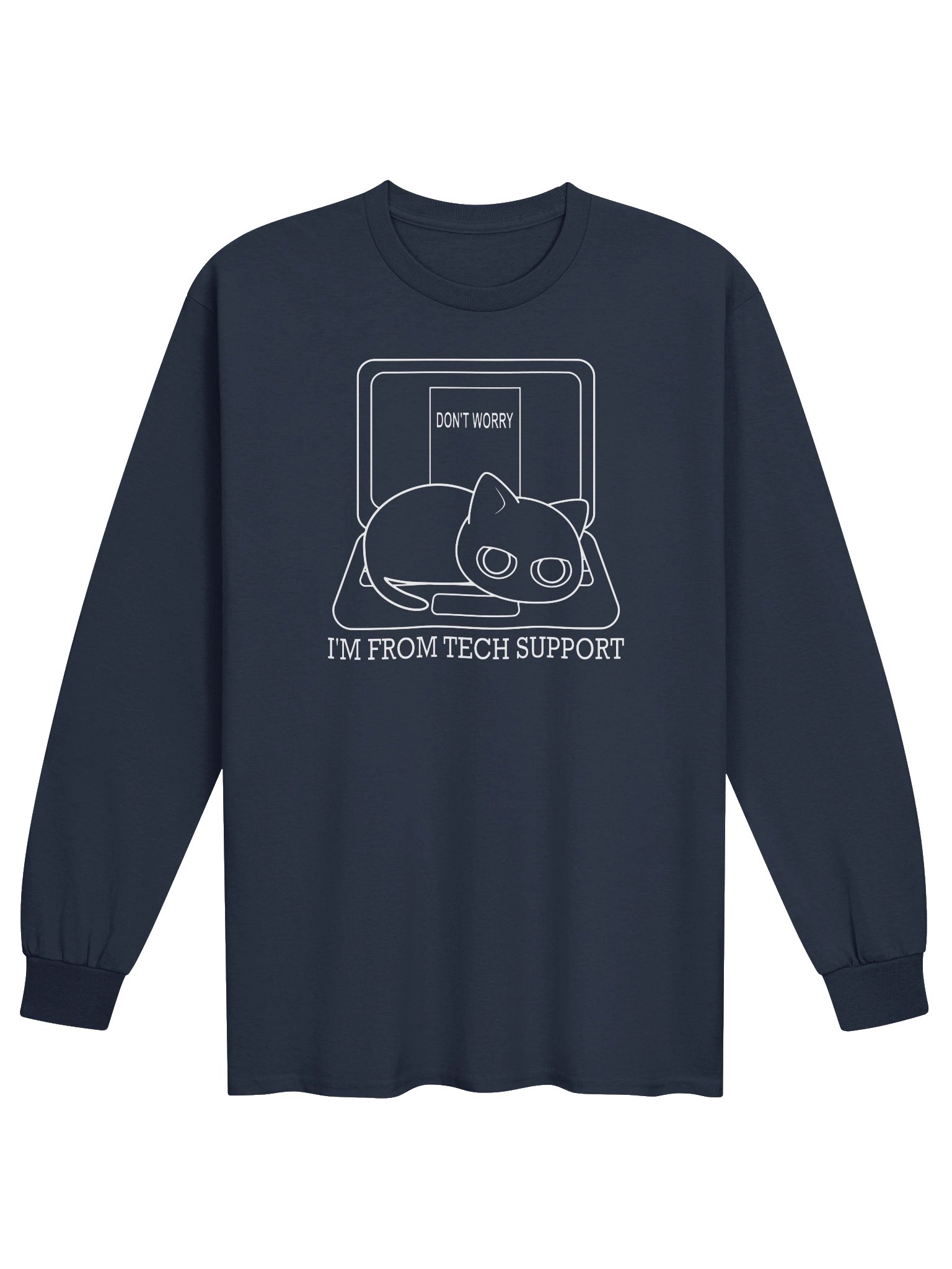 Cat on Laptop - Unisex Adult Long Sleeve T-shirt product image (1)