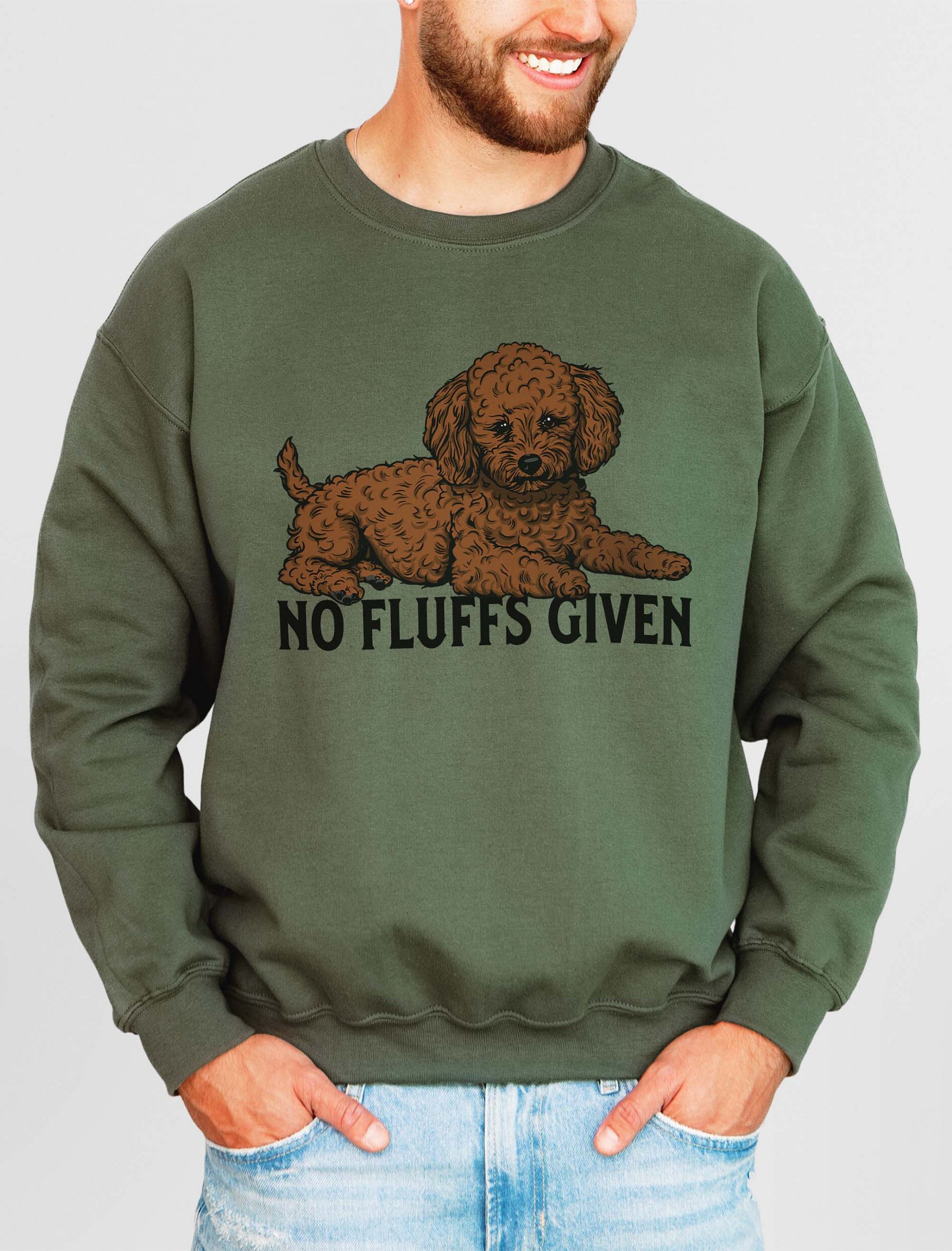 No Fluffs Given Sweatshirt of a Toy Poodle(Chocolate) | Funny Shirt for Poodle Paw-rents product image (2)