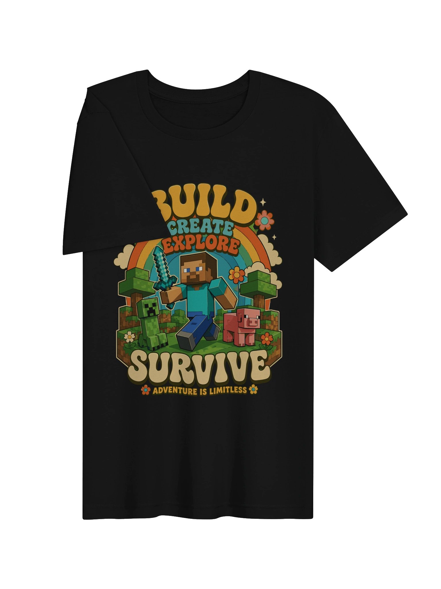 Build Create Explore Survive gaming fans Tee product image (3)