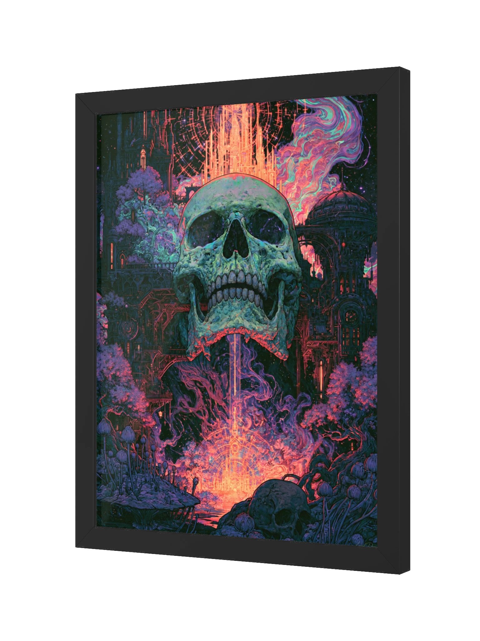 Psychedelic Skull Framed Art Print — Astral Cathedral Skull product image (6)