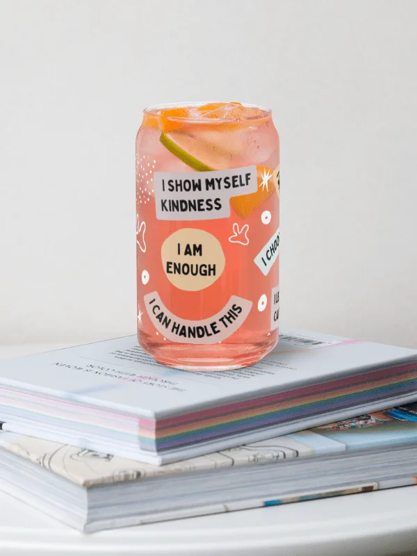 Mindful Affirmations Can-Shaped Glass – 16oz product image (2)