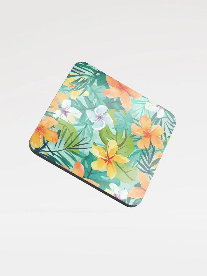Vibrant Green Floral Coaster - Tropical Flair product image (1)