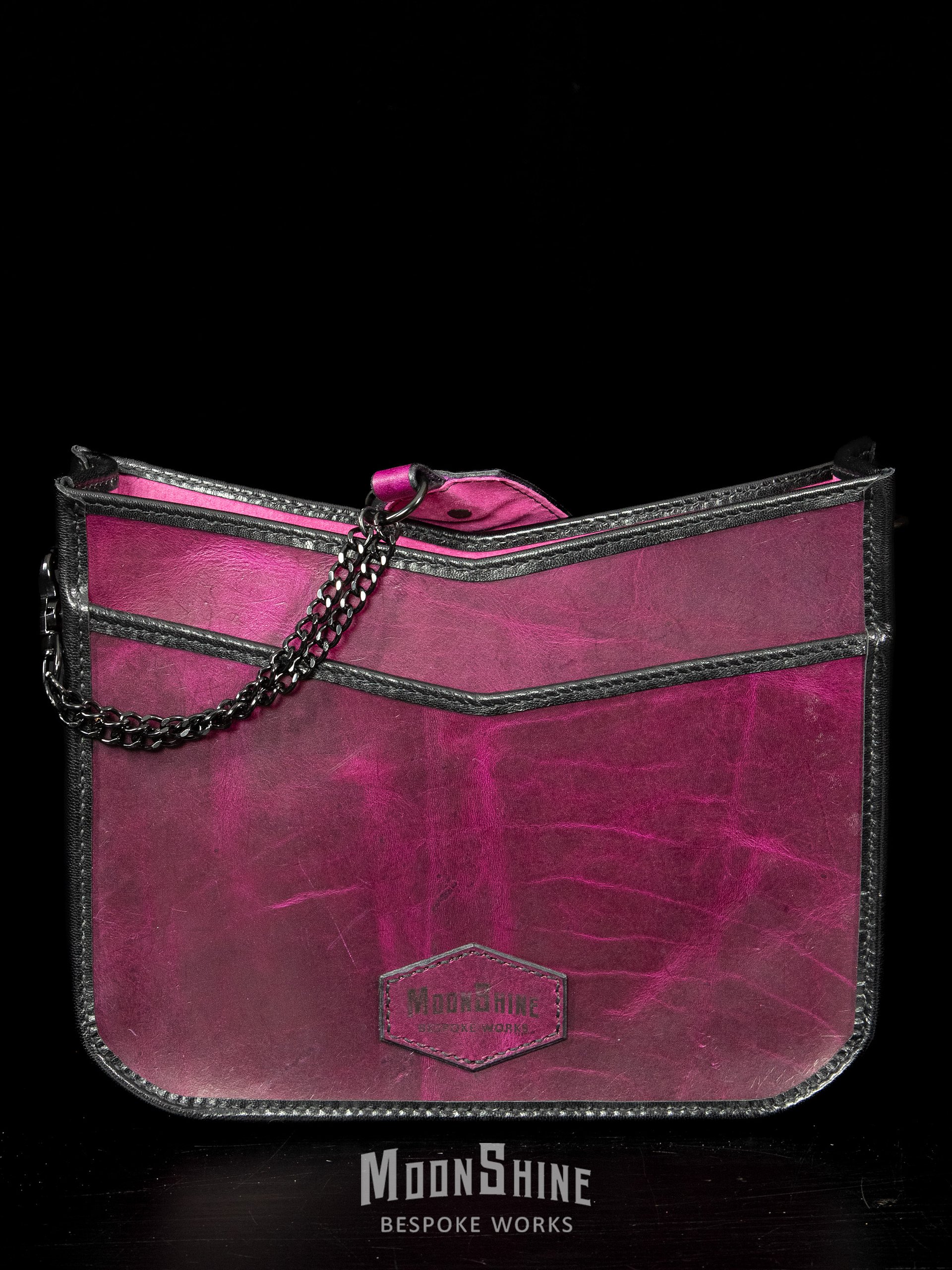 Pink Acid Wash Hair-On Cowhide Shoulder Bag product image (3)