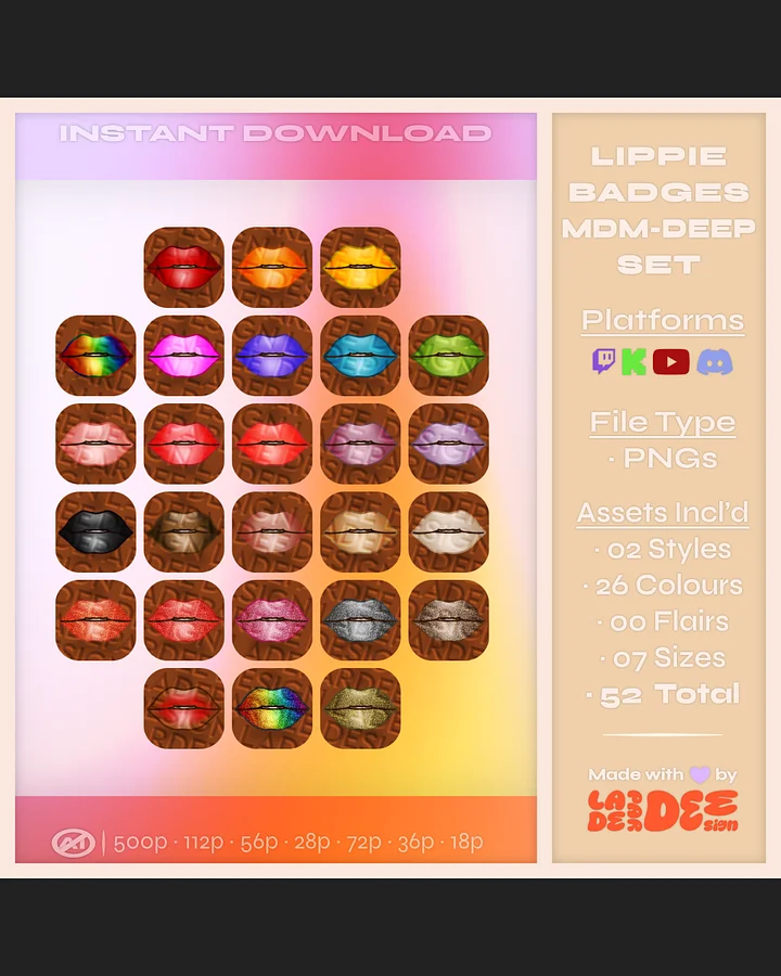 Lippie Badges [Medium-Deep Set] product image (1)