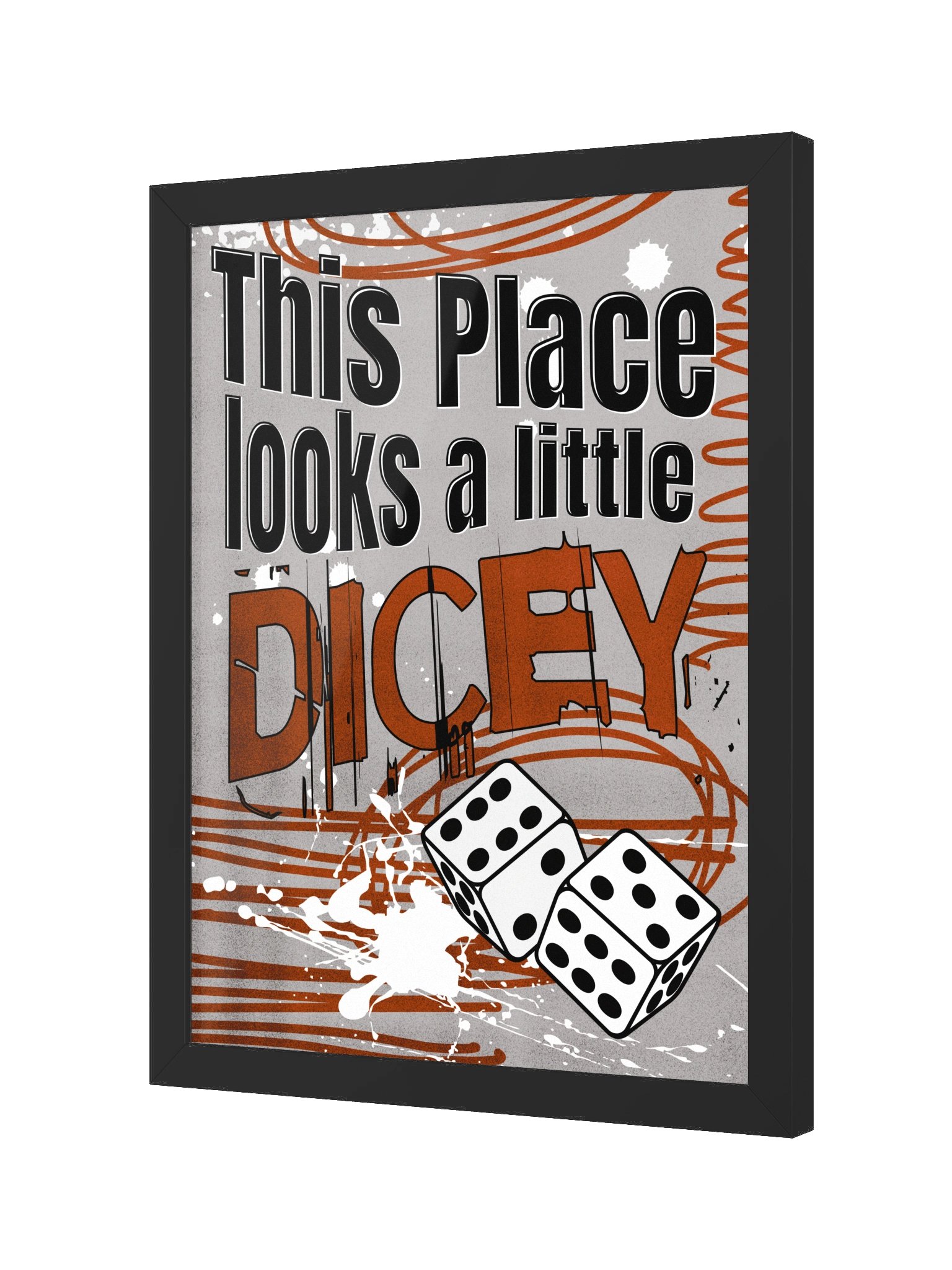 Chaotic Dice Board Game Room Poster - FRAMED product image (2)