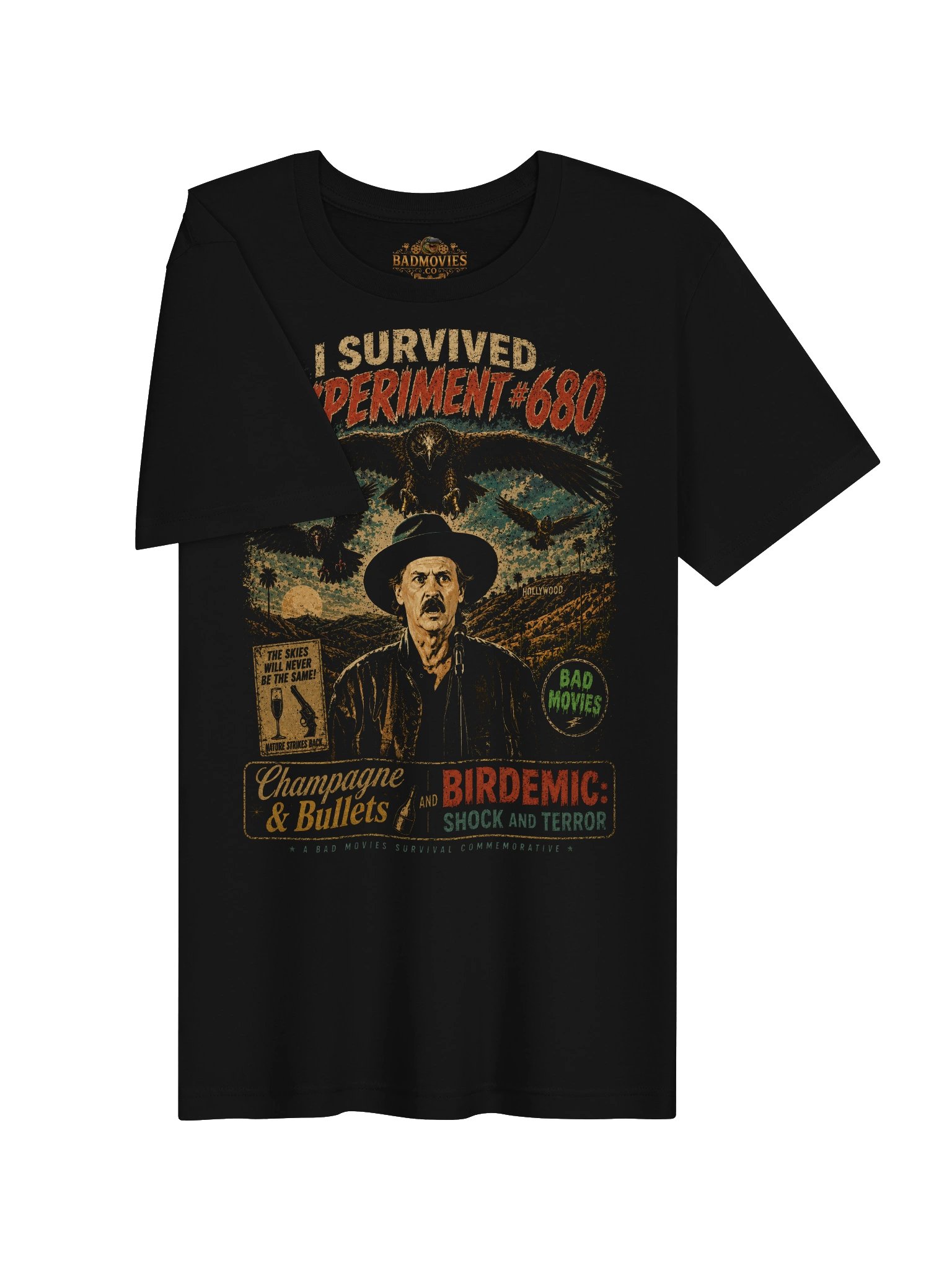 I Survived Experiment #680 — Champagne & Bullets x Birdemic Shirt product image (3)