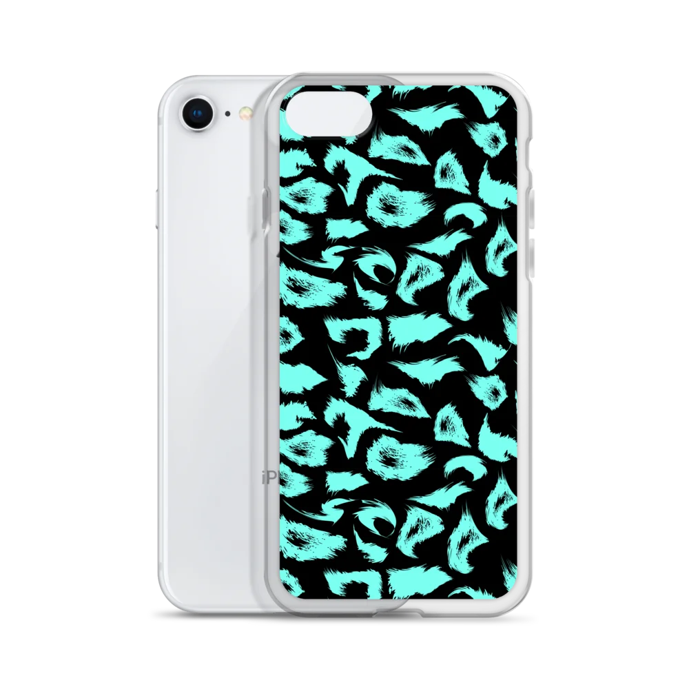 Sleek Teal Clear iPhone Case with Bold Leopard Print product image (2)
