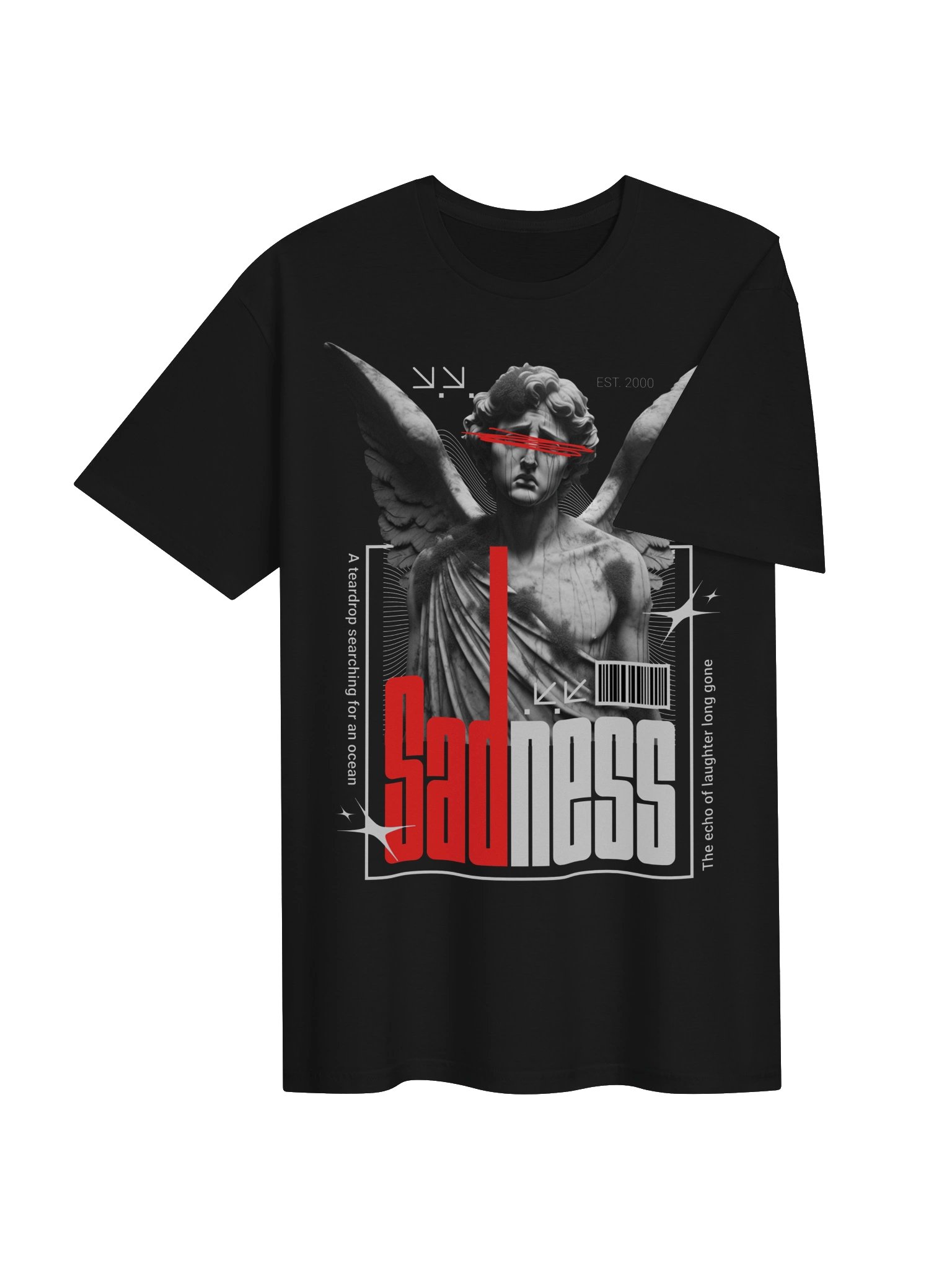 Sadness Winged Statue Graphic Unisex Softstyle T-Shirt product image (3)
