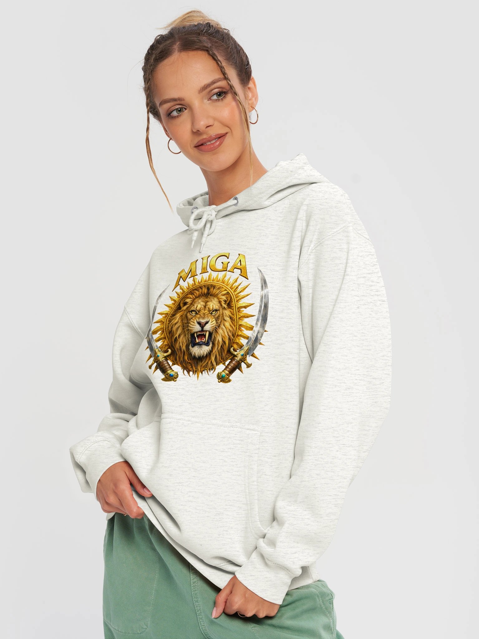 MIGA Lion Head Gold Women's Hoodie product image (3)