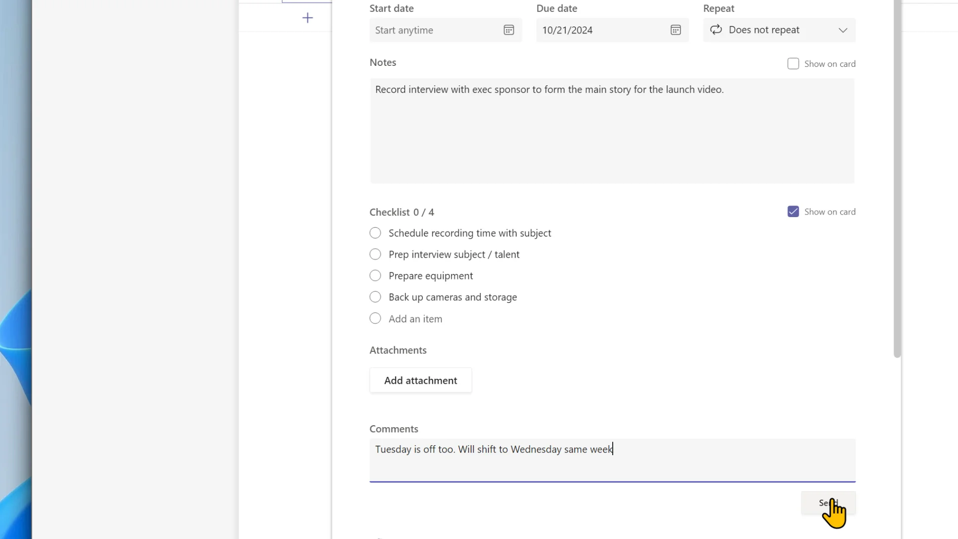 Update your tasks in Planner - Workout video product image (2)