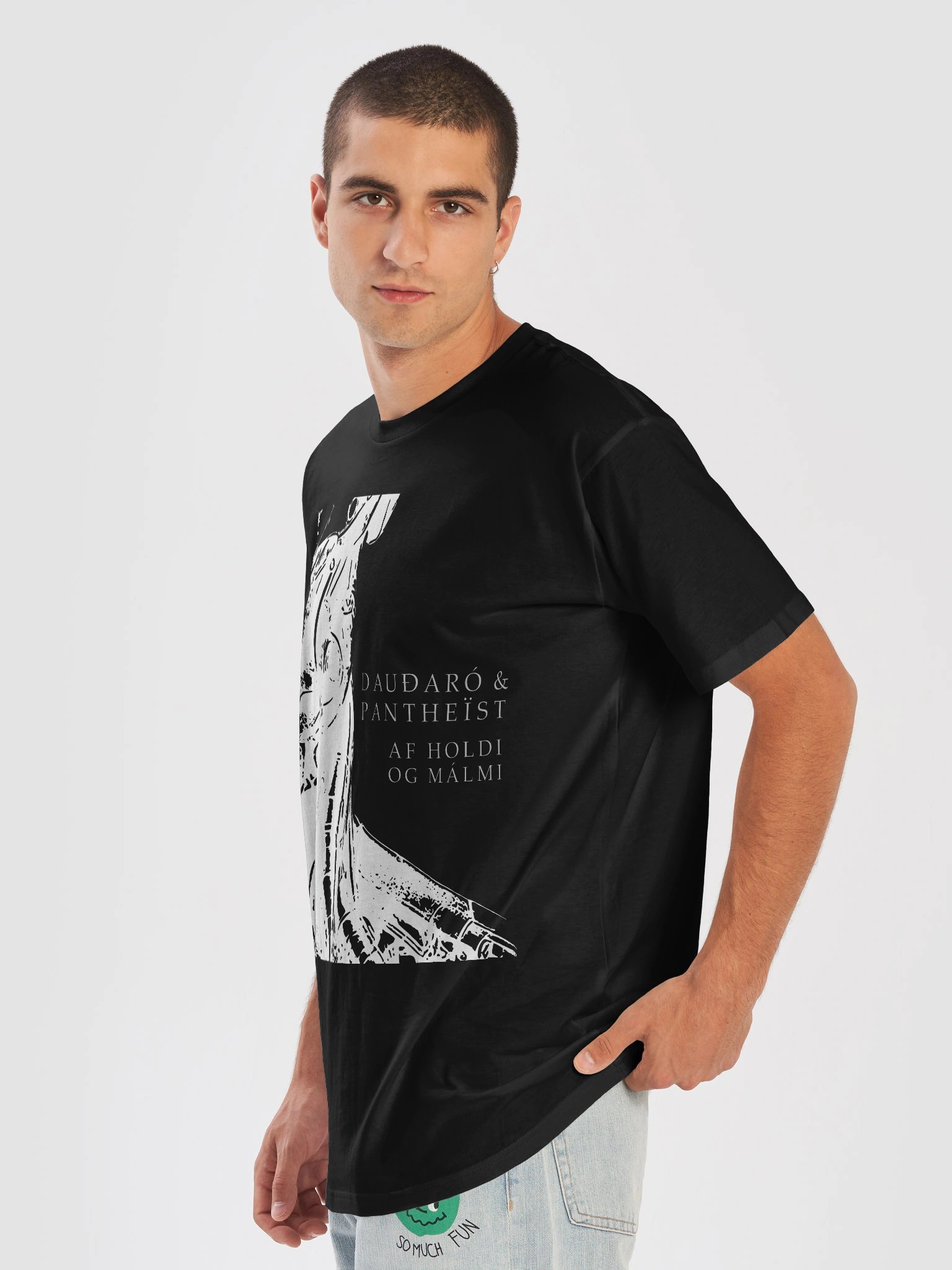 Dauðaró & Pantheïst — Af holdi og málmi Limited Edition T-shirt Regular Fit (Black) product image (7)