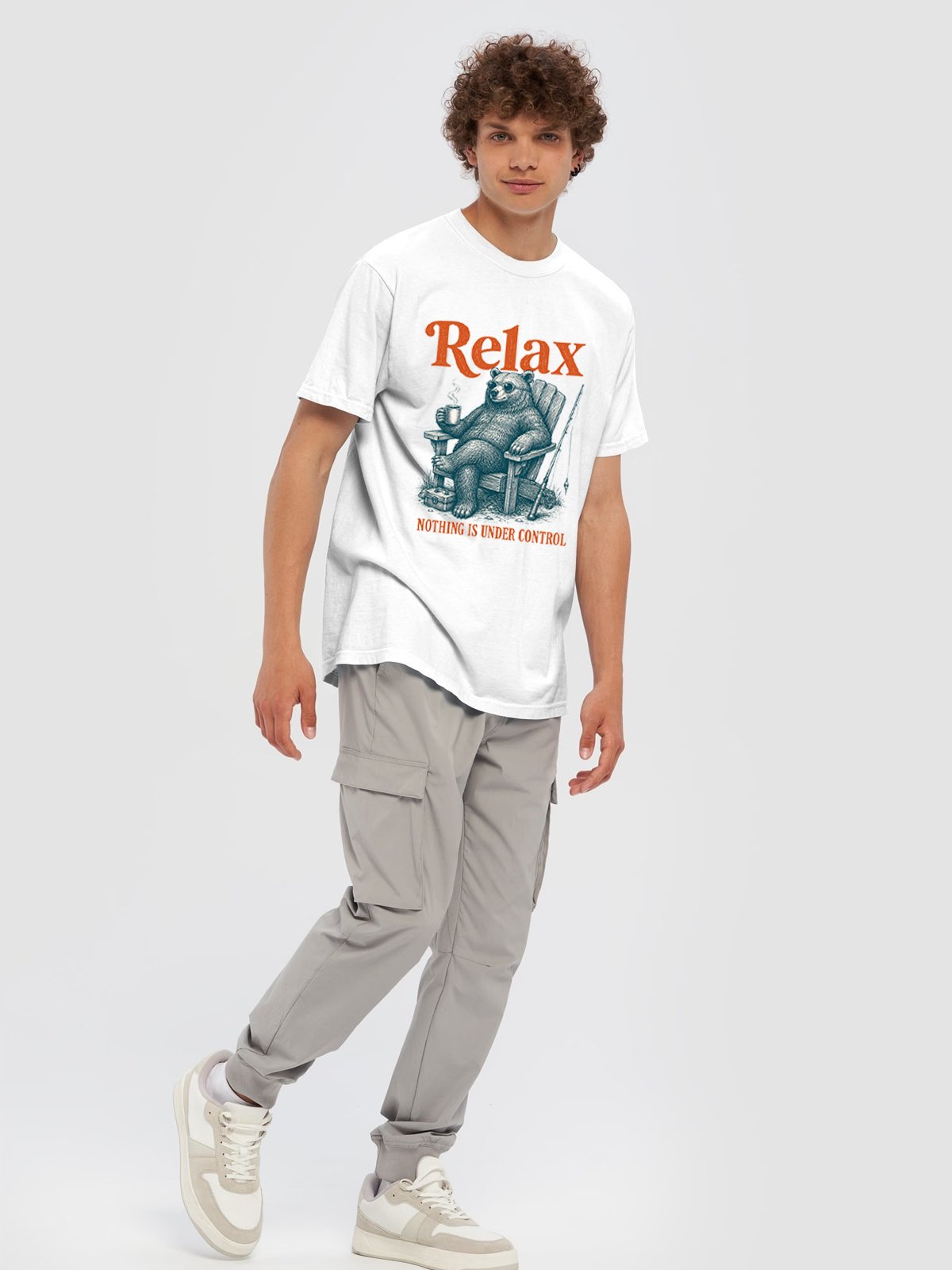 Relax Bear Fishing Graphic Tee-Comfort Colors product image (3)