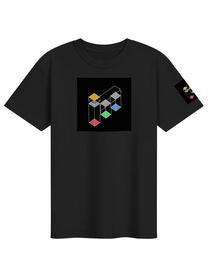 I'MN RGB-G Logo Chest+Sleeve logo on Black Tee product image (1)