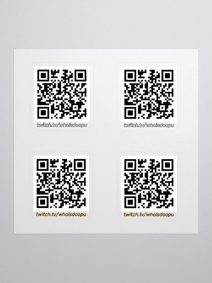 WhoIsDoopu Twitch QR Code - 4 Sticker Sheet product image (1)