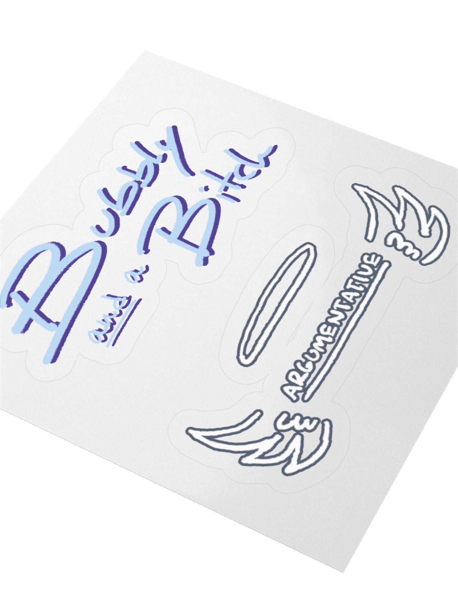 Bubbly and a B (blue and purple shadow design) sticker pack product image (7)