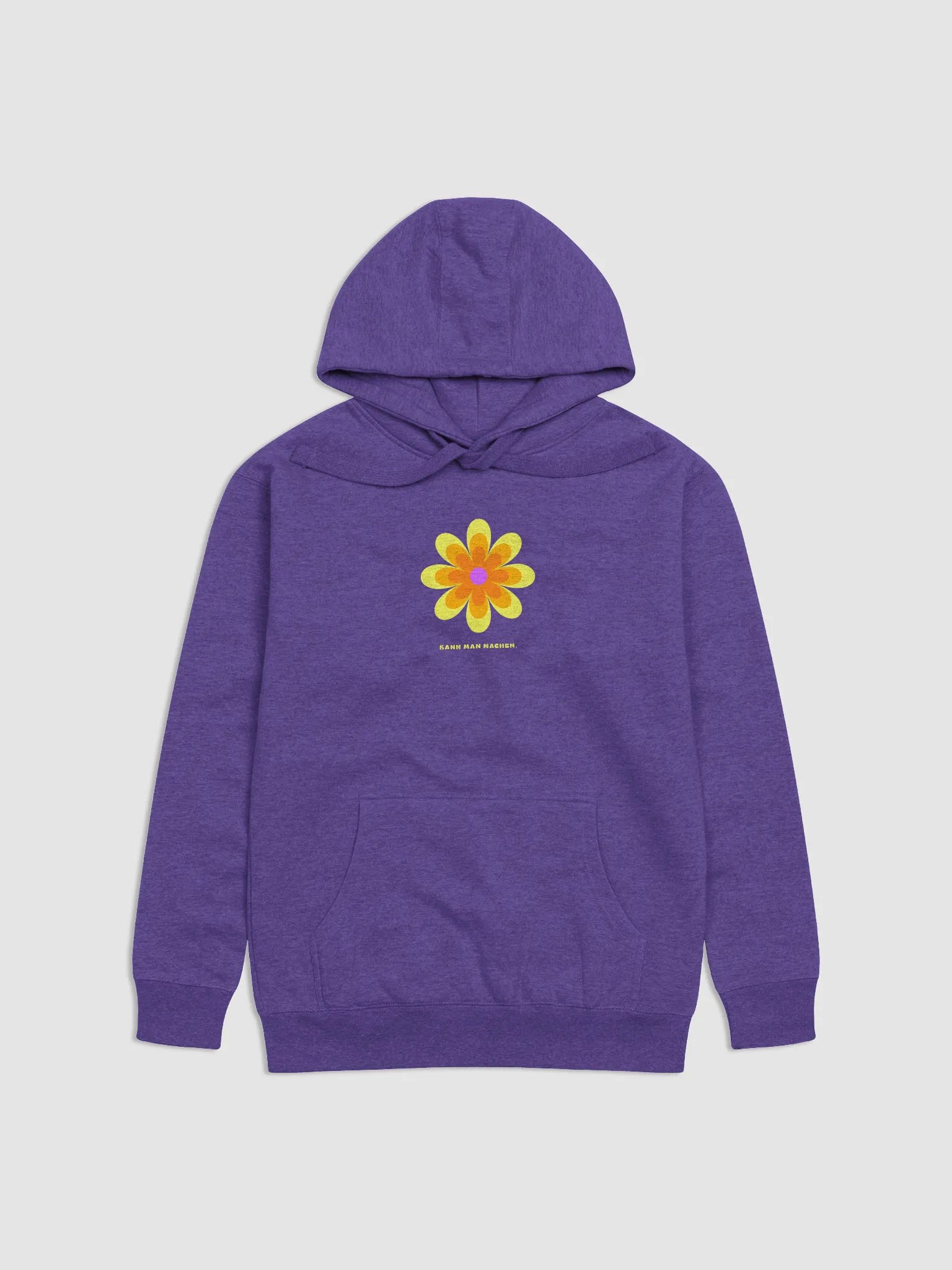 Laid-back flower Unisex Premium Hoodie "Kann man machen." - yellow orange product image (1)