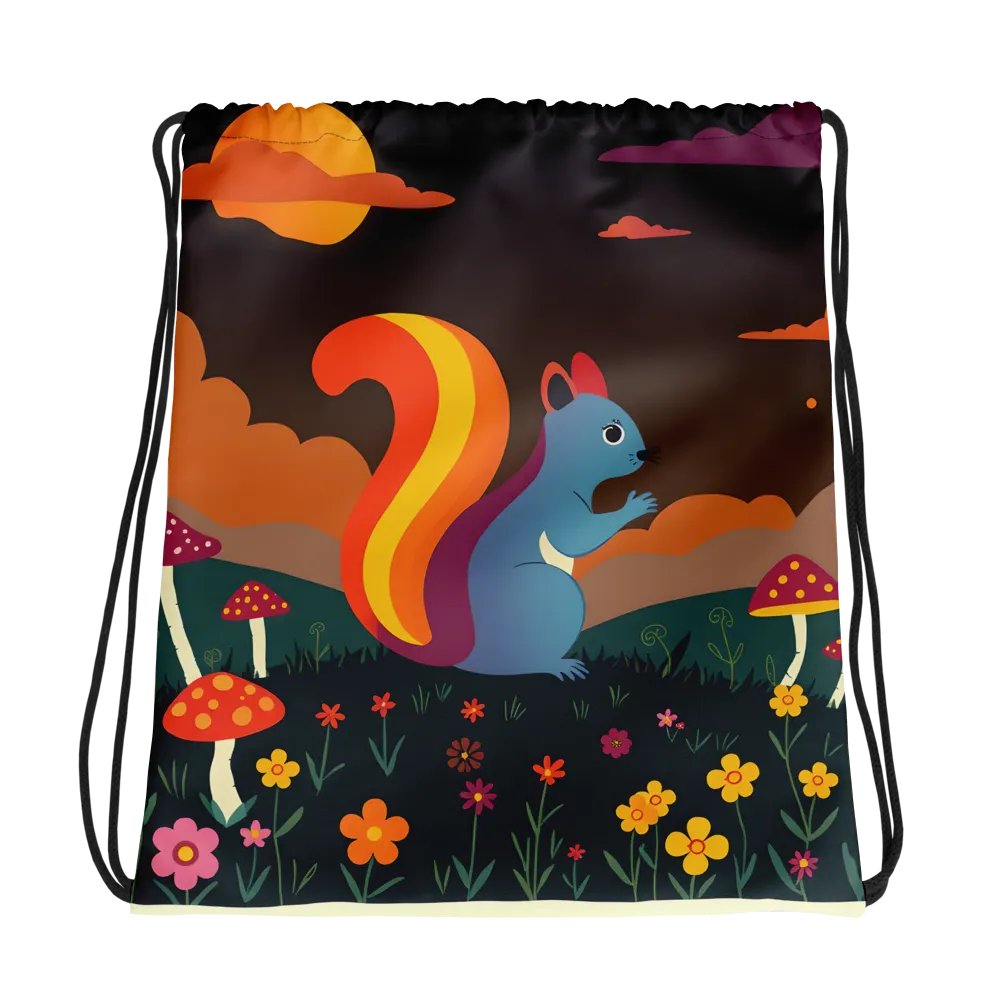 Sunset Squirrel All-Over Drawstring Bag product image (1)