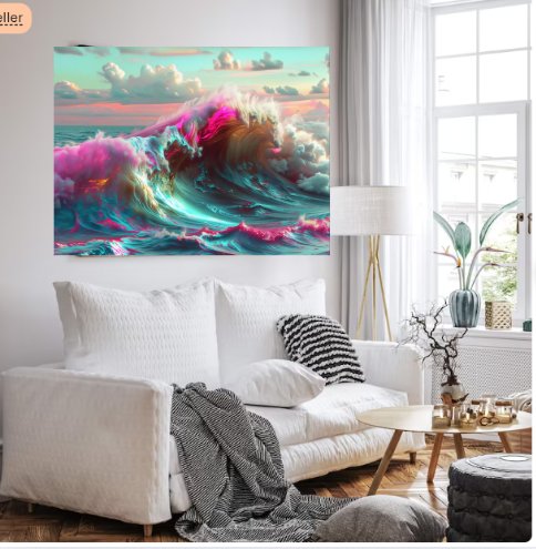 Neon Waves Wall Art product image (3)