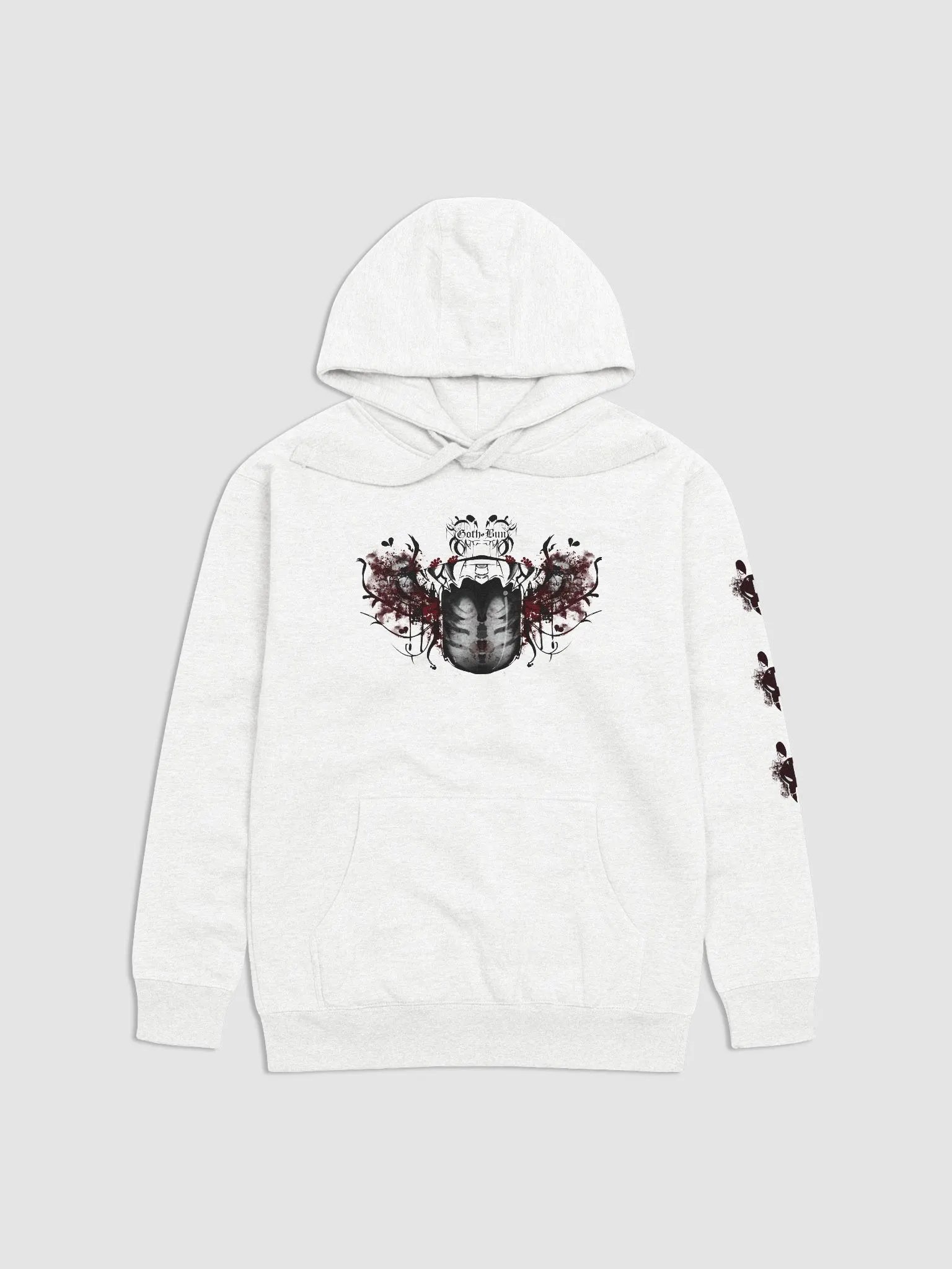 Goth bun B&W hoodie product image (1)