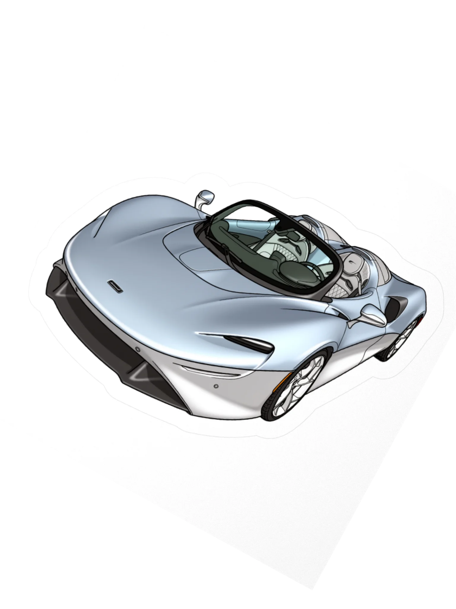 Supernova Silver and Polaris Blue McLaren Elva Sticker (Retro, Sketch, Silhouette) product image (4)