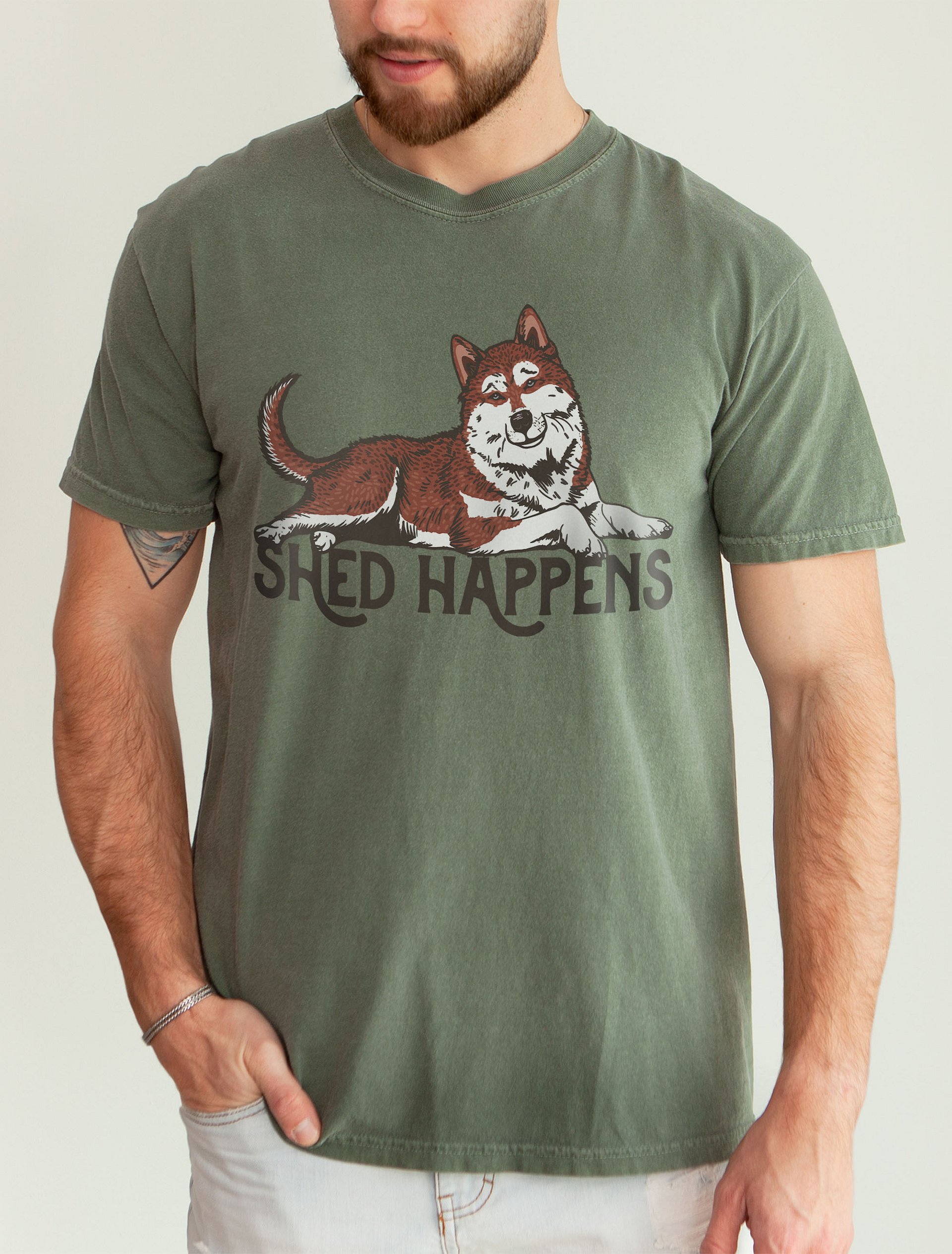Shed Happens T-Shirt of a Siberian Husky (Red) | Funny T-Shirt for Siberian Husky Paw-rents product image (2)