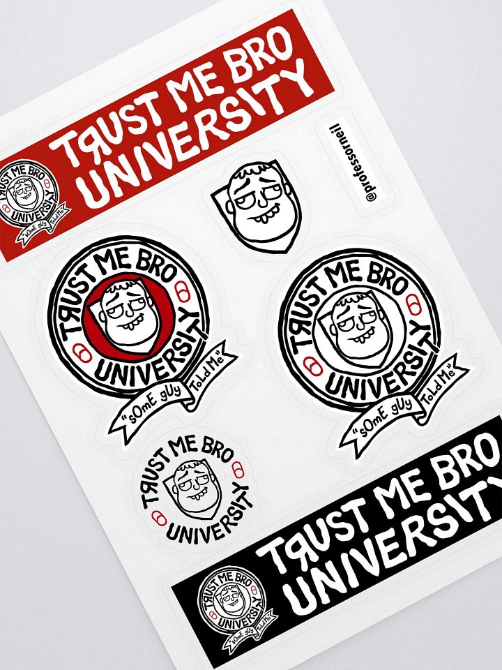 Trust Me Bro University sticker sheet product image (1)