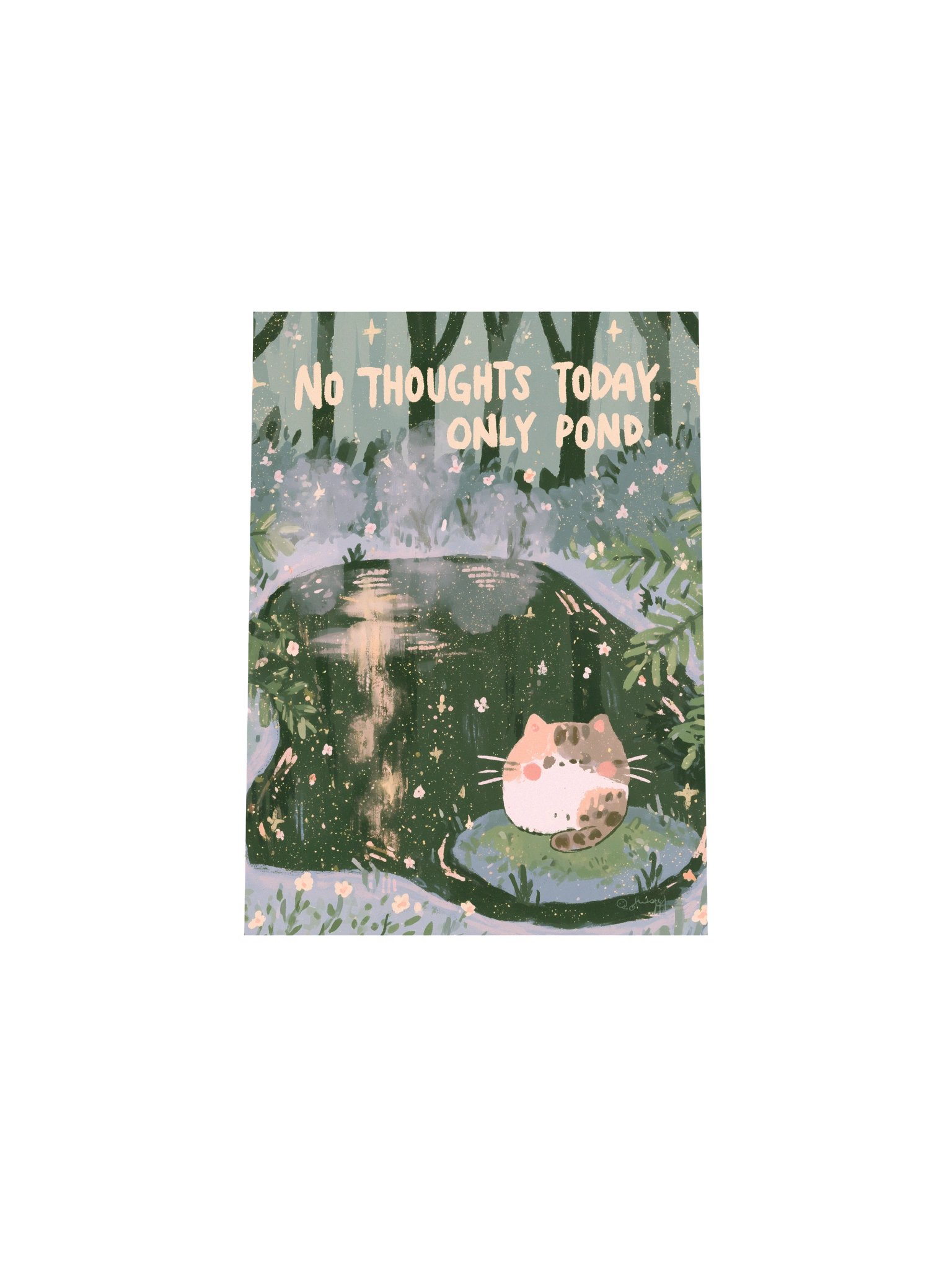 No Thoughts Today Pond Cat Poster product image (32)