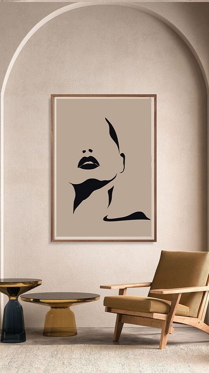 Trendy minimalist aesthetic seamless pattern with abstract creative artistic hand drawn wall decor product image (1)
