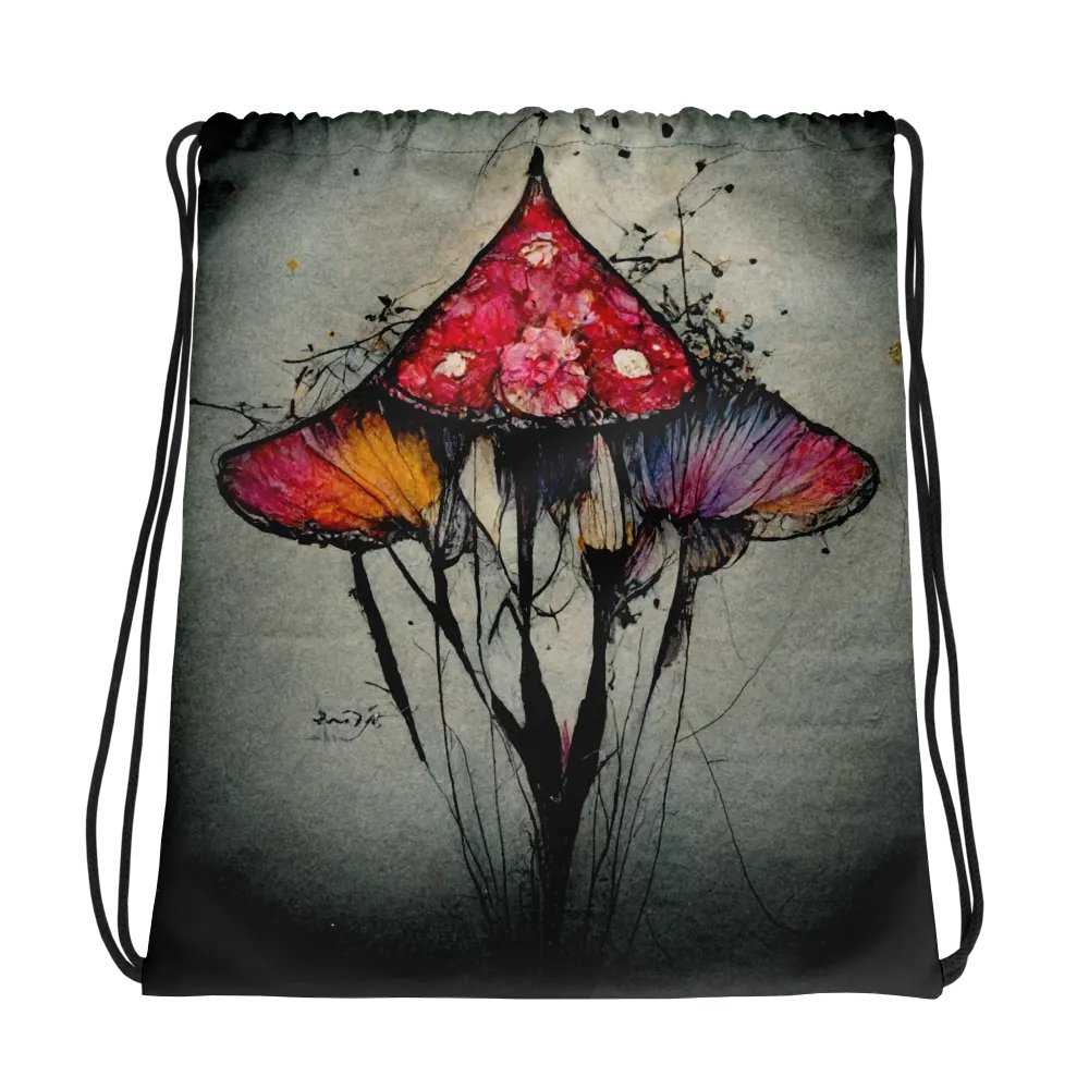 Vibrant Mushroom Madness Drawstring Backpack product image (1)