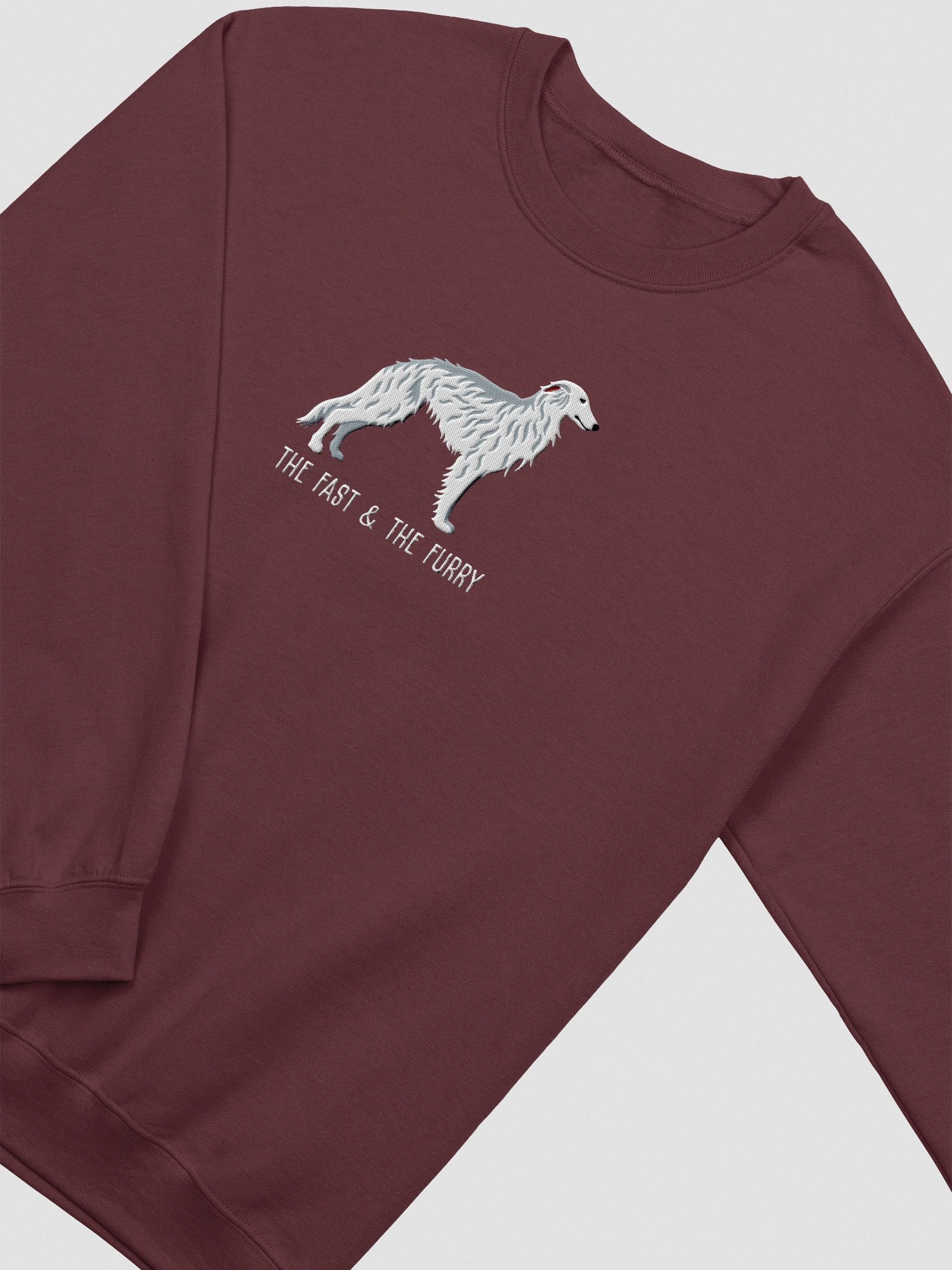 The Fast & The Furry Sweatshirt (Embroidered) of a Silken Windhound(White) product image (6)