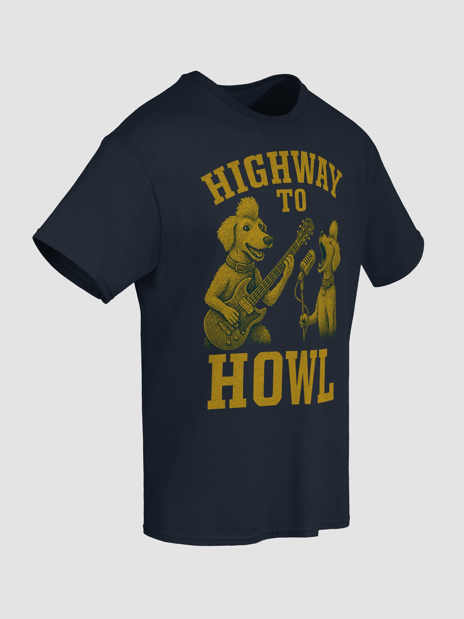 Highway to Howl Band T-Shirt - Cute Dogs Playing Guitar product image (8)