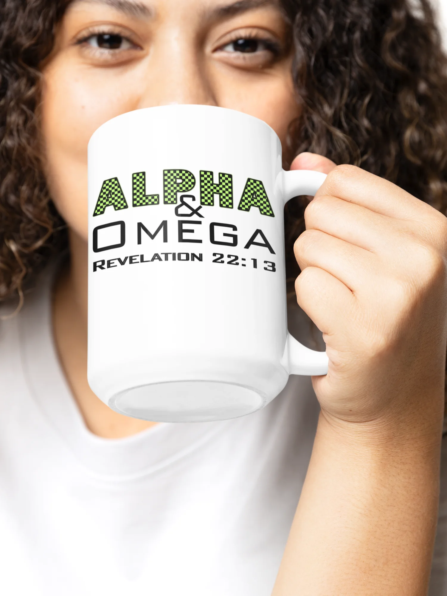 Alpha & Omega Christian 15 oz Mug | Jesus Christ Faith Gift | Inspirational Coffee Cup for Believers product image (8)