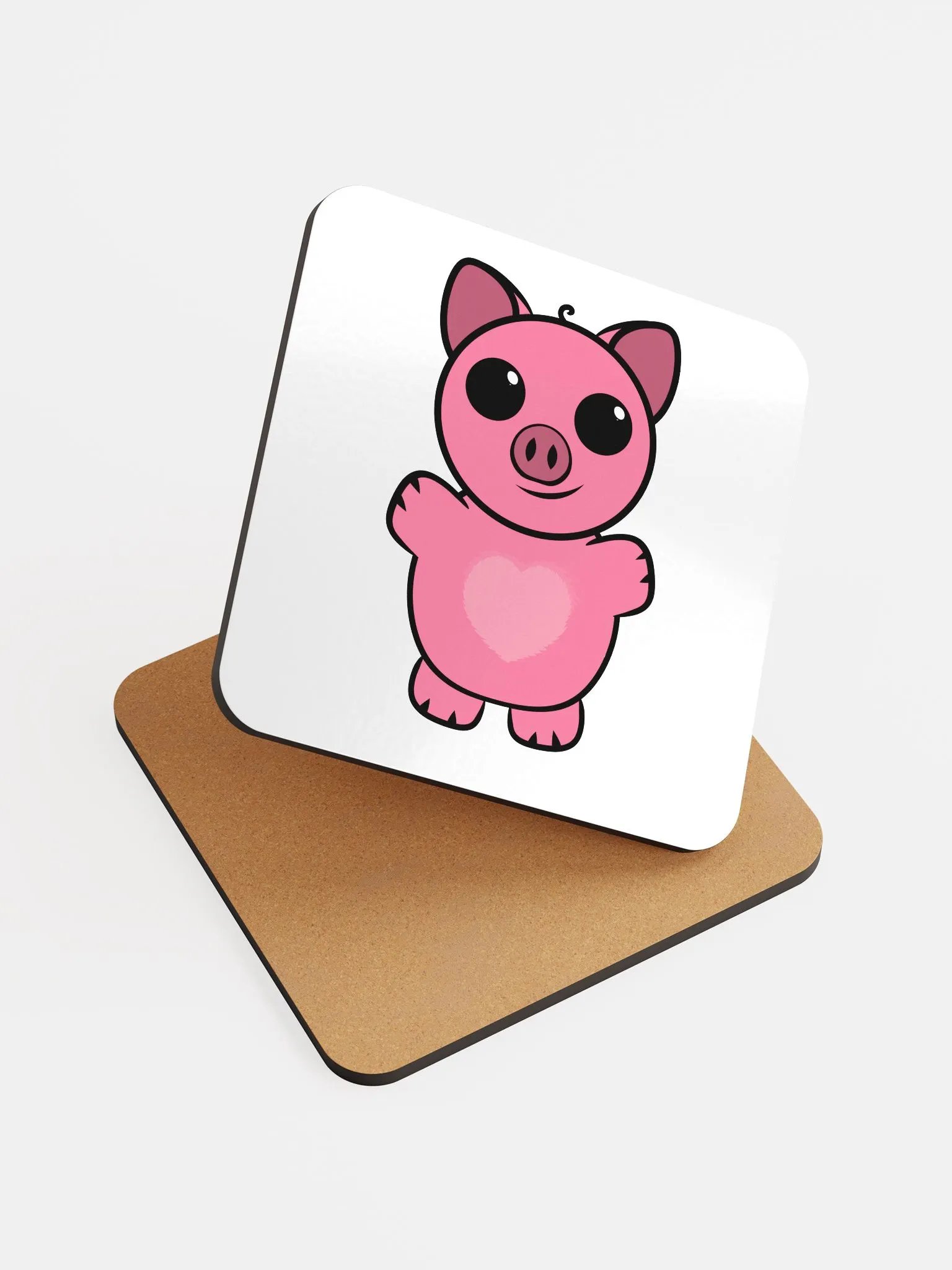 Squiggly Heart Glossed Cork Coaster product image (1)